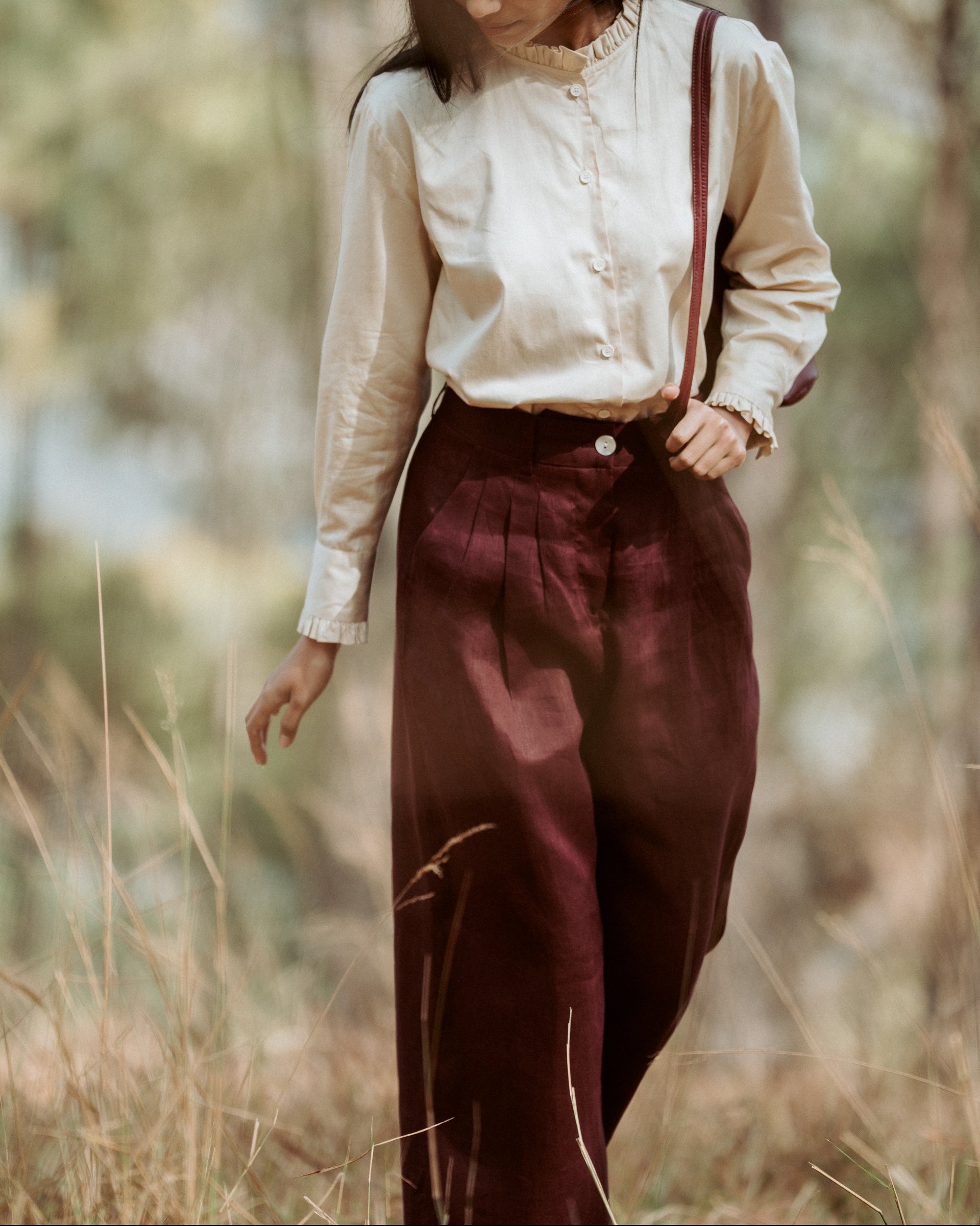 Astha Pants Wine Linen