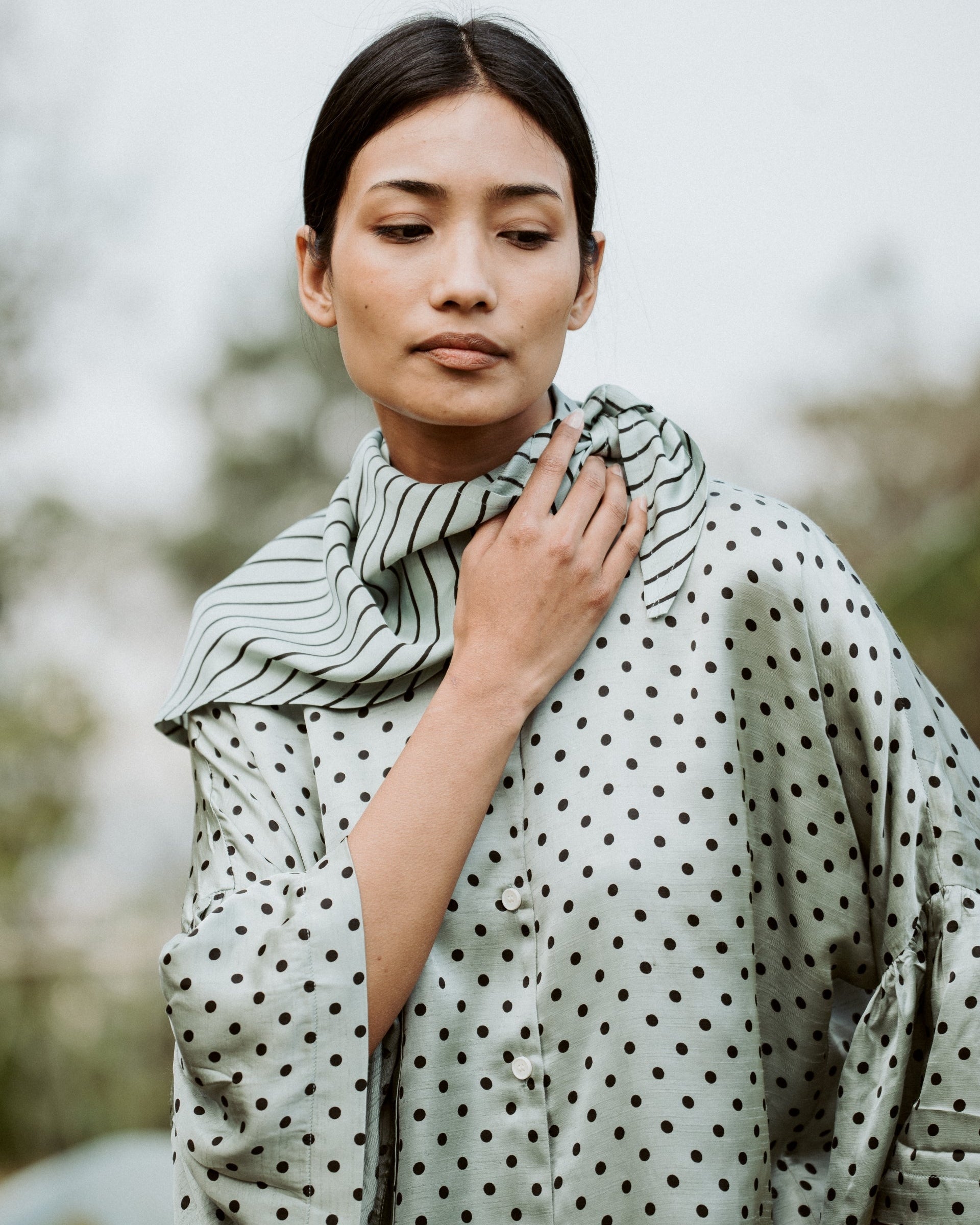 Raha Shirt Polka Silk Linen