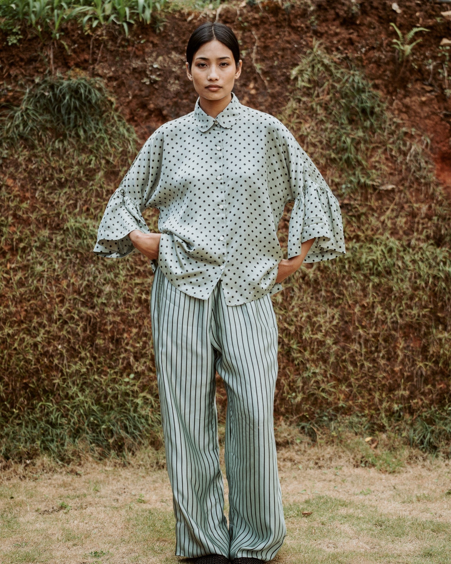 Khin Pants Frosty Mint Silk Linen