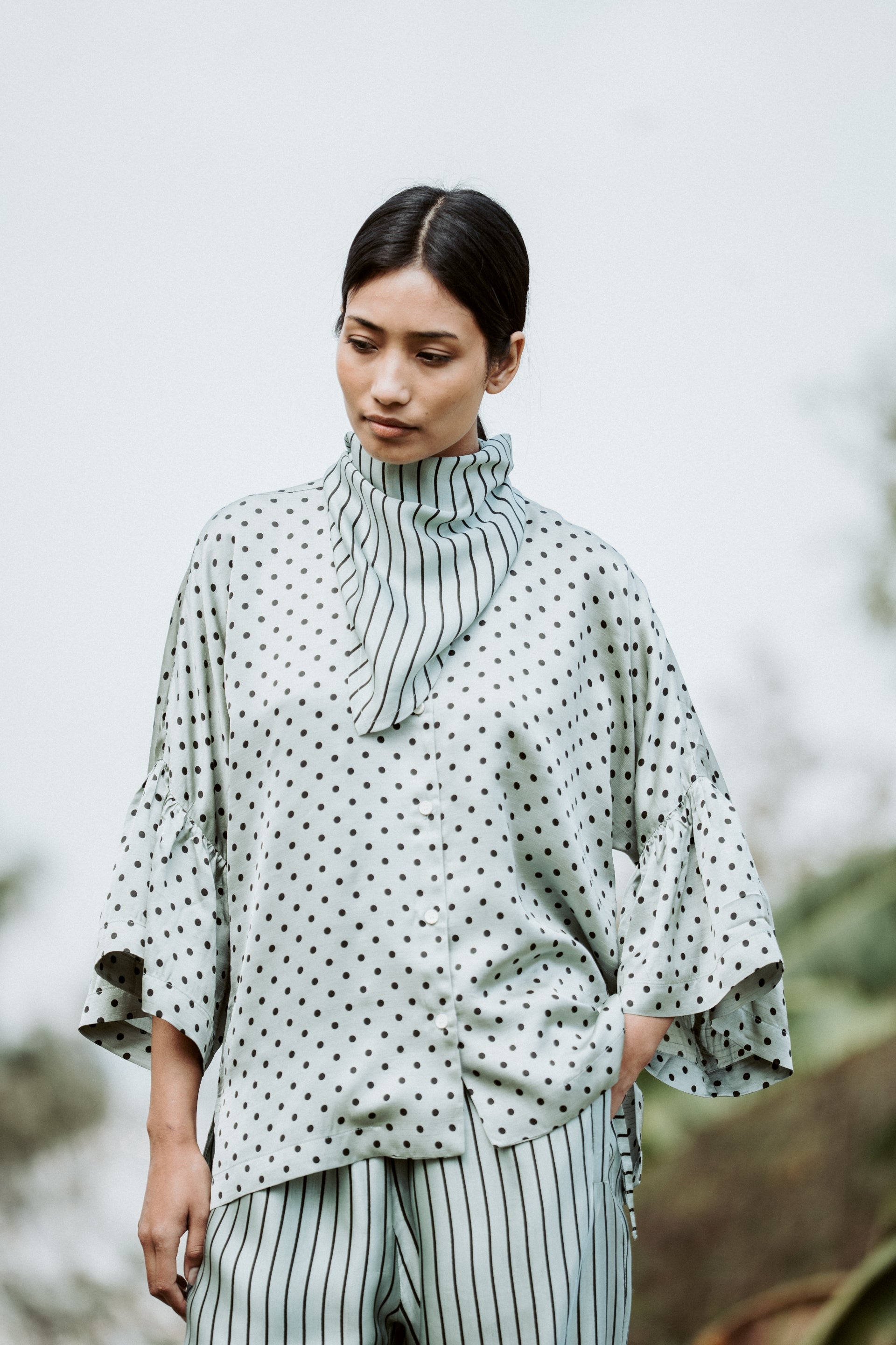 Raha Shirt Polka Silk Linen