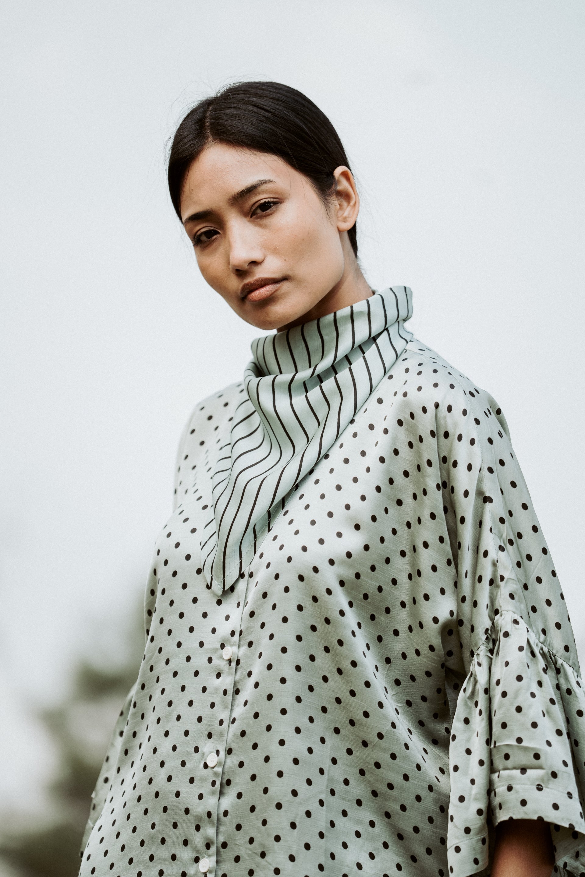 Raha Shirt Polka Silk Linen