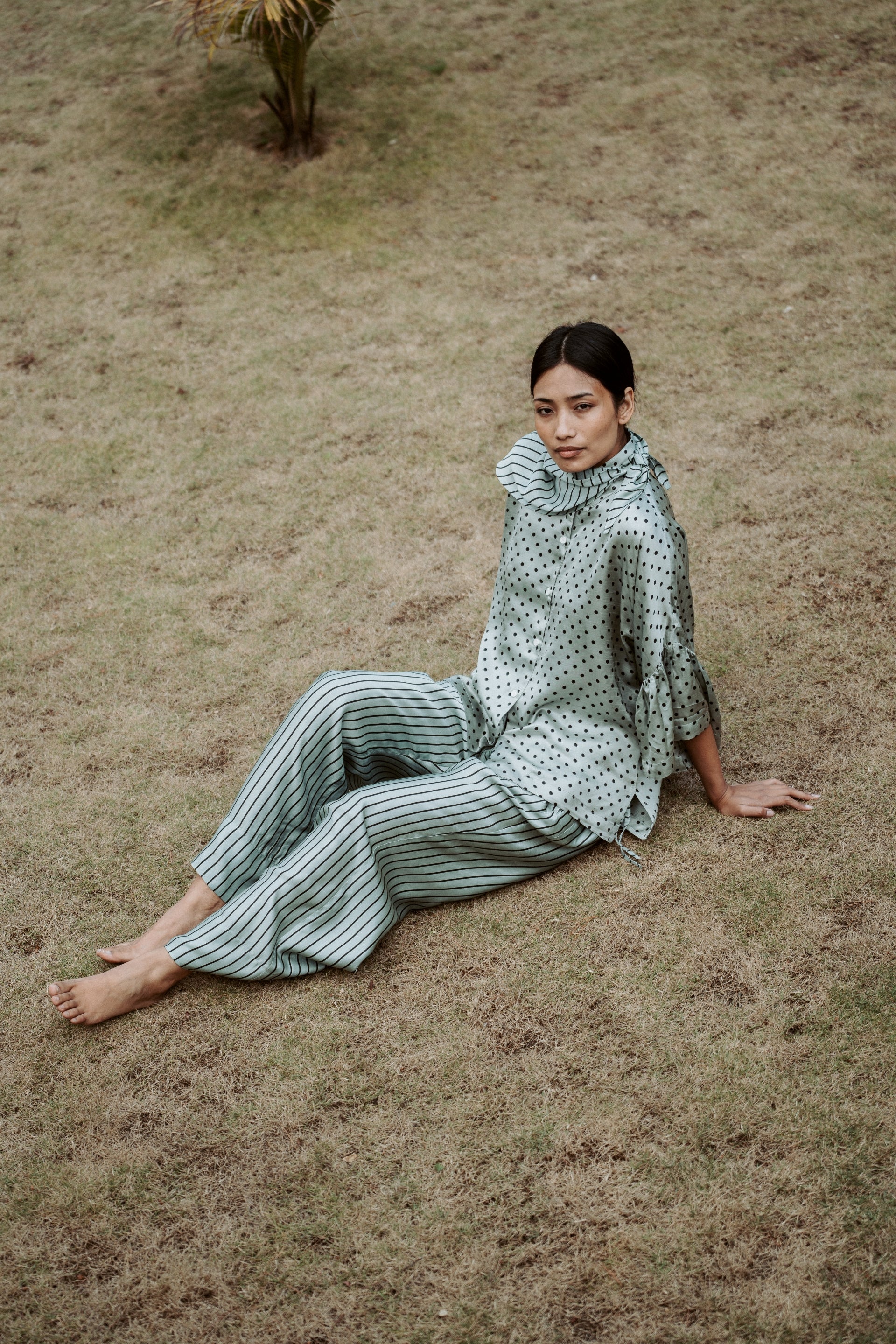 Khin Pants Frosty Mint Silk Linen