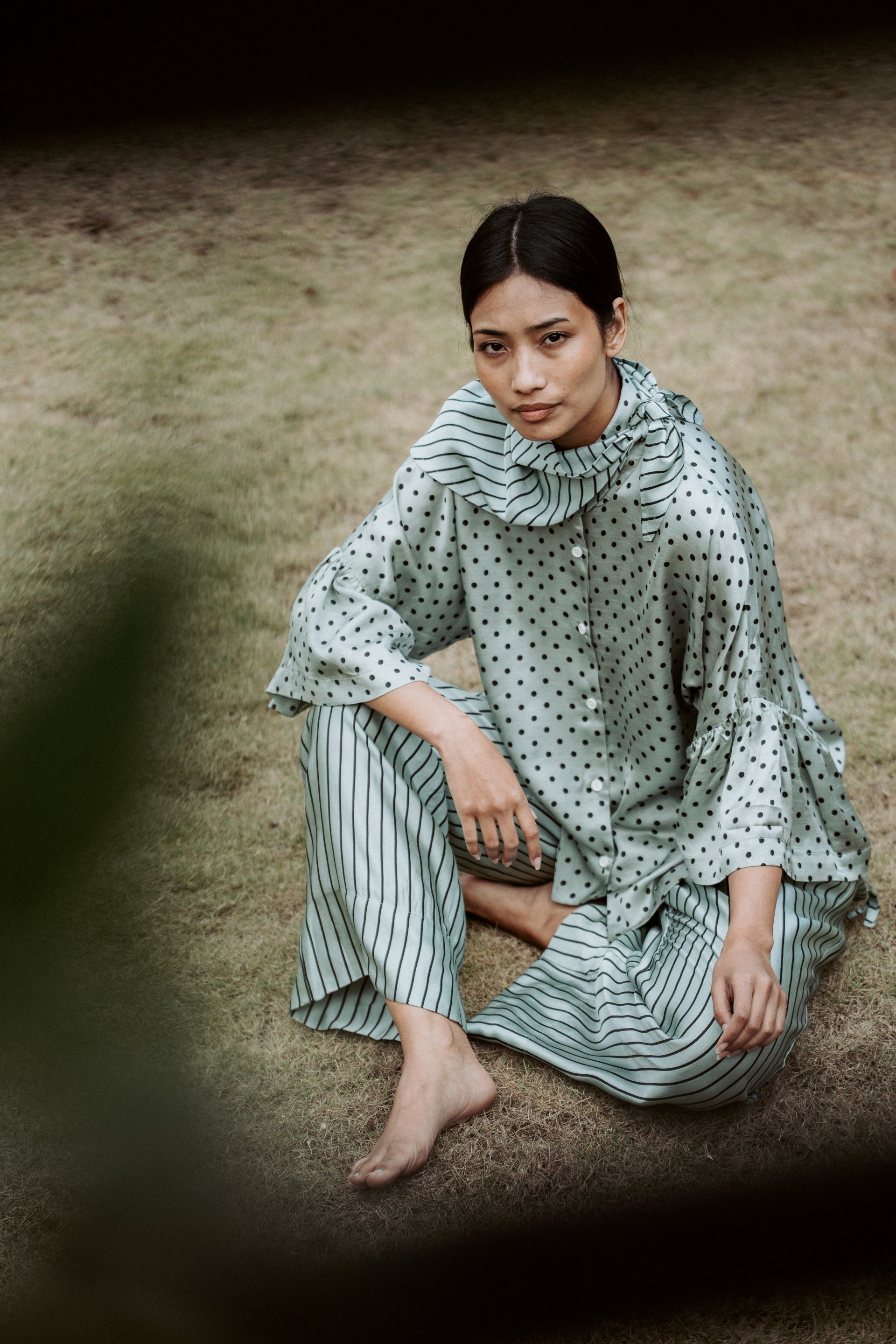 Raha Shirt Polka Silk Linen