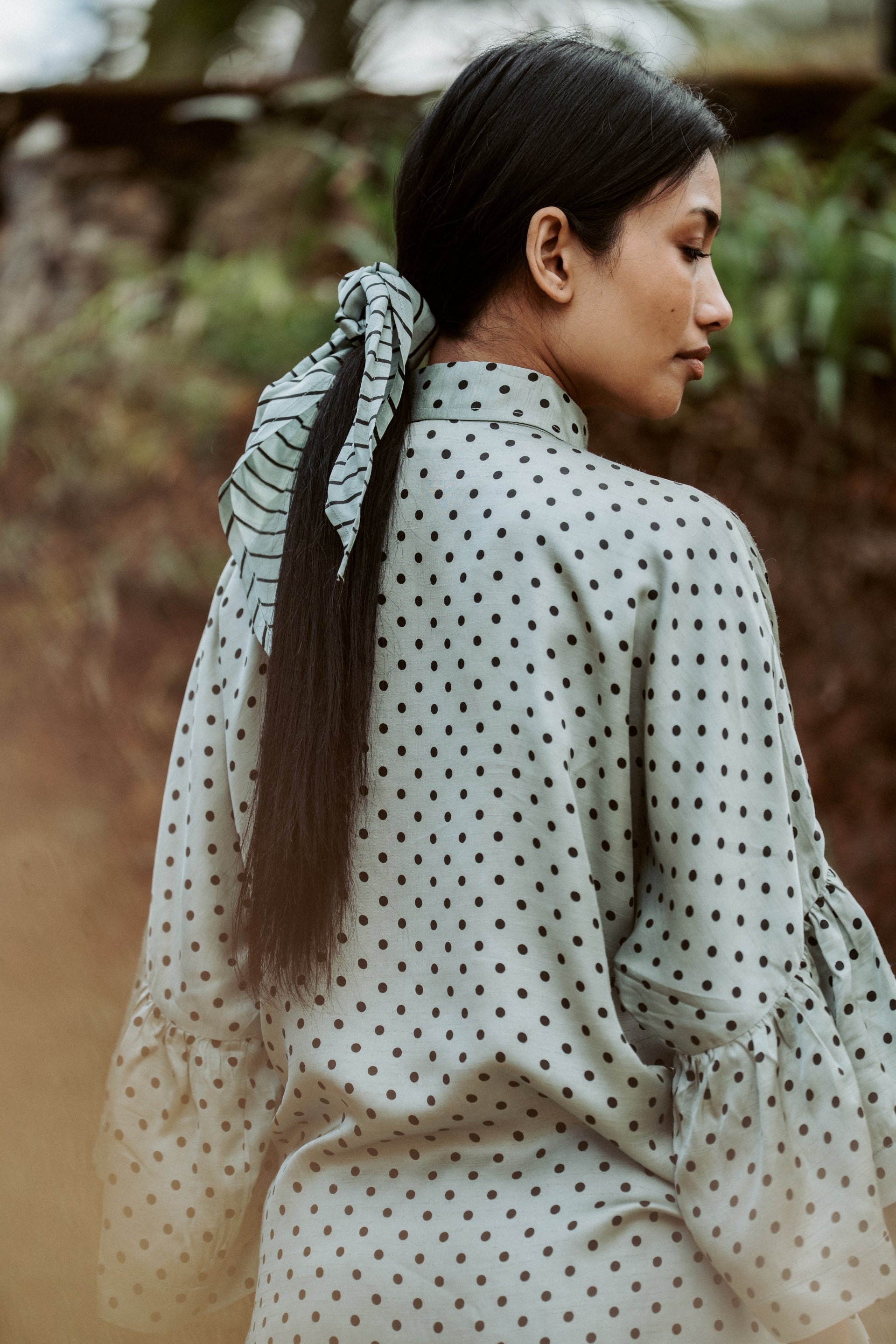 Raha Shirt Polka Silk Linen