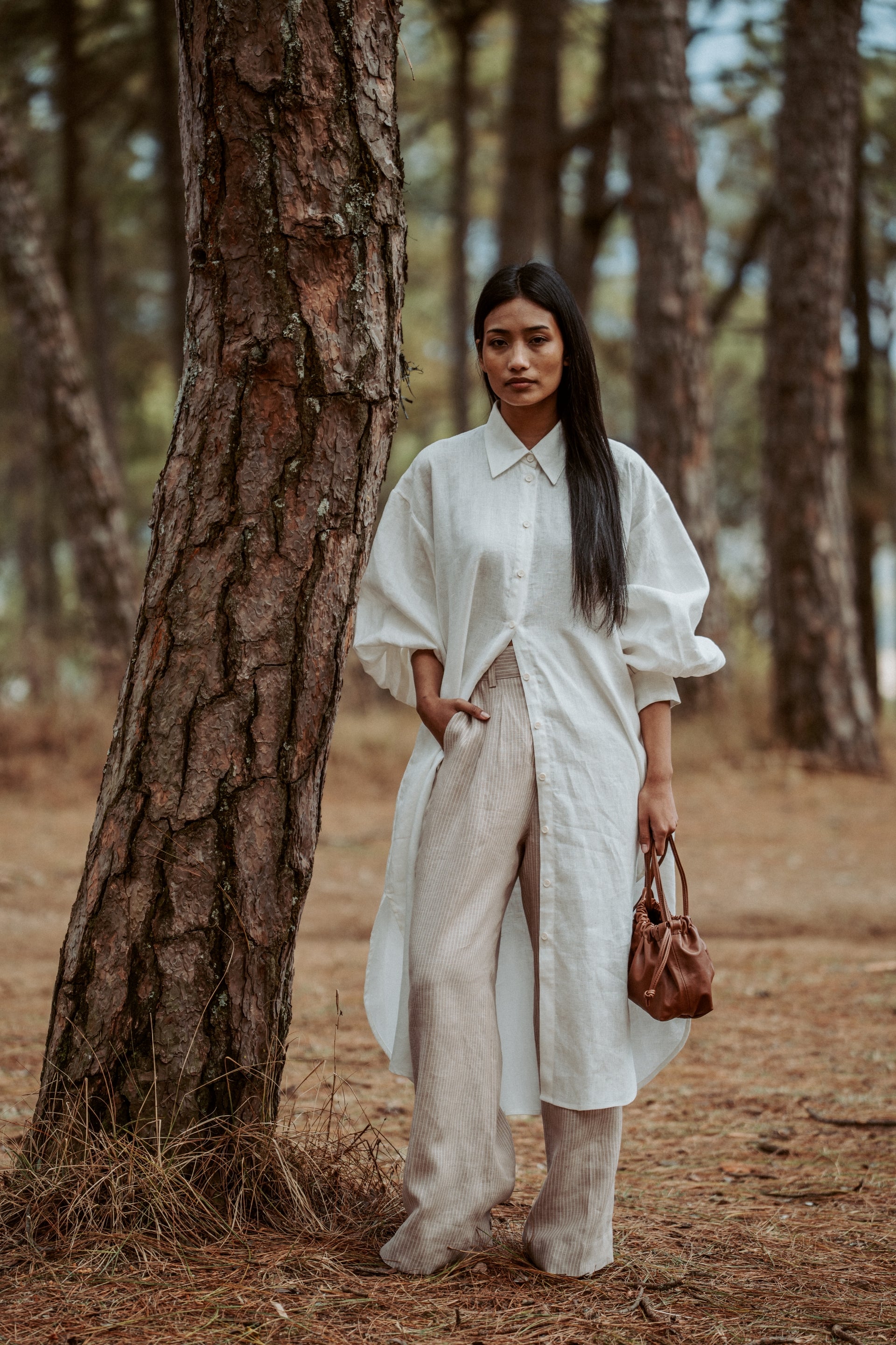 Astha Pants Latte Cream Linen