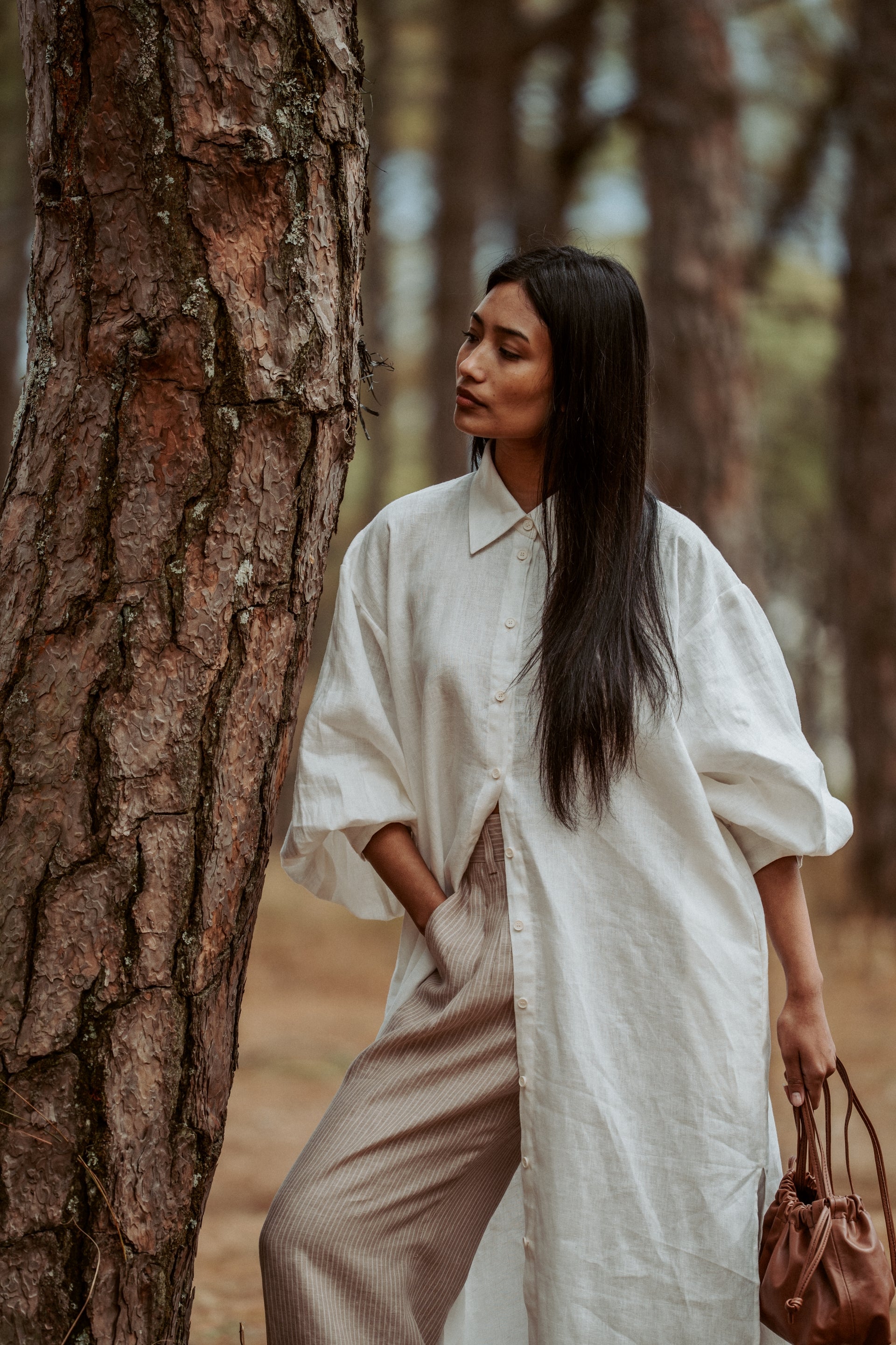 Astha Pants Latte Cream Linen