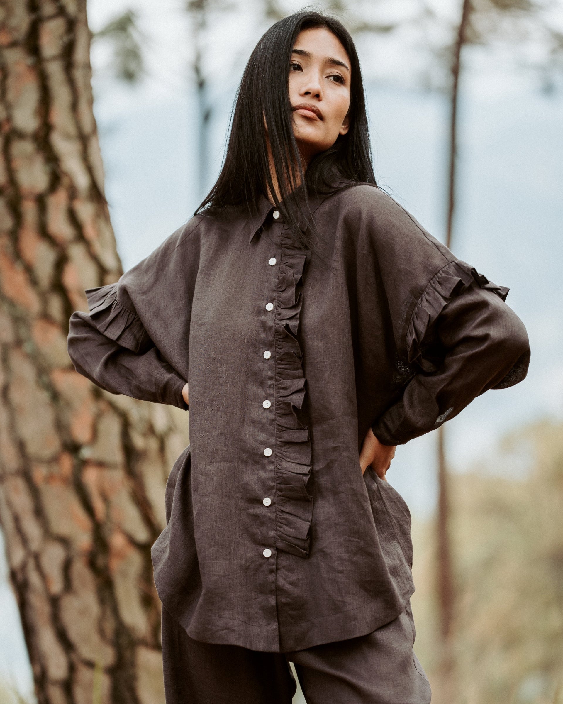 Lahara Shirt Bark Linen