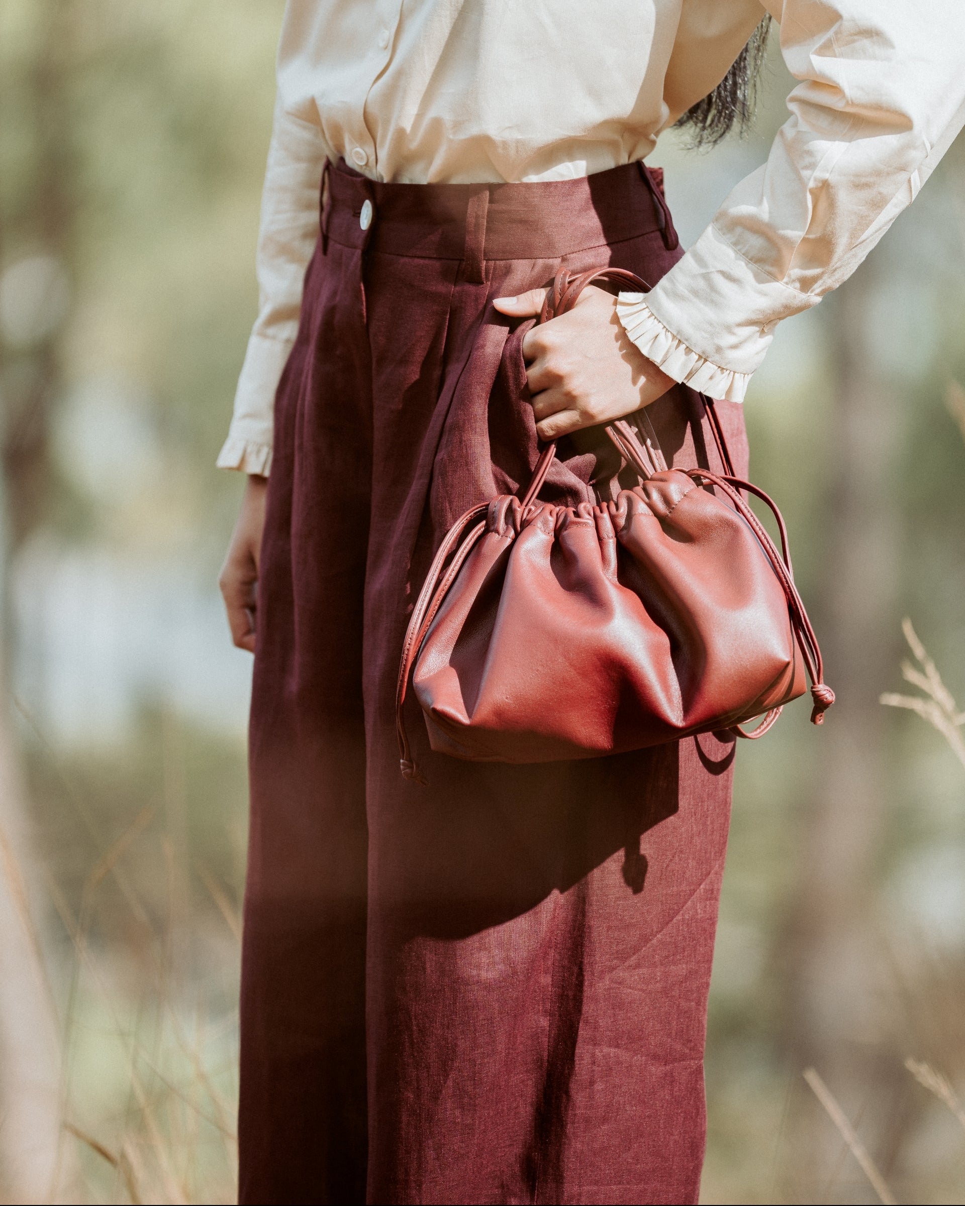 Astha Pants Wine Linen
