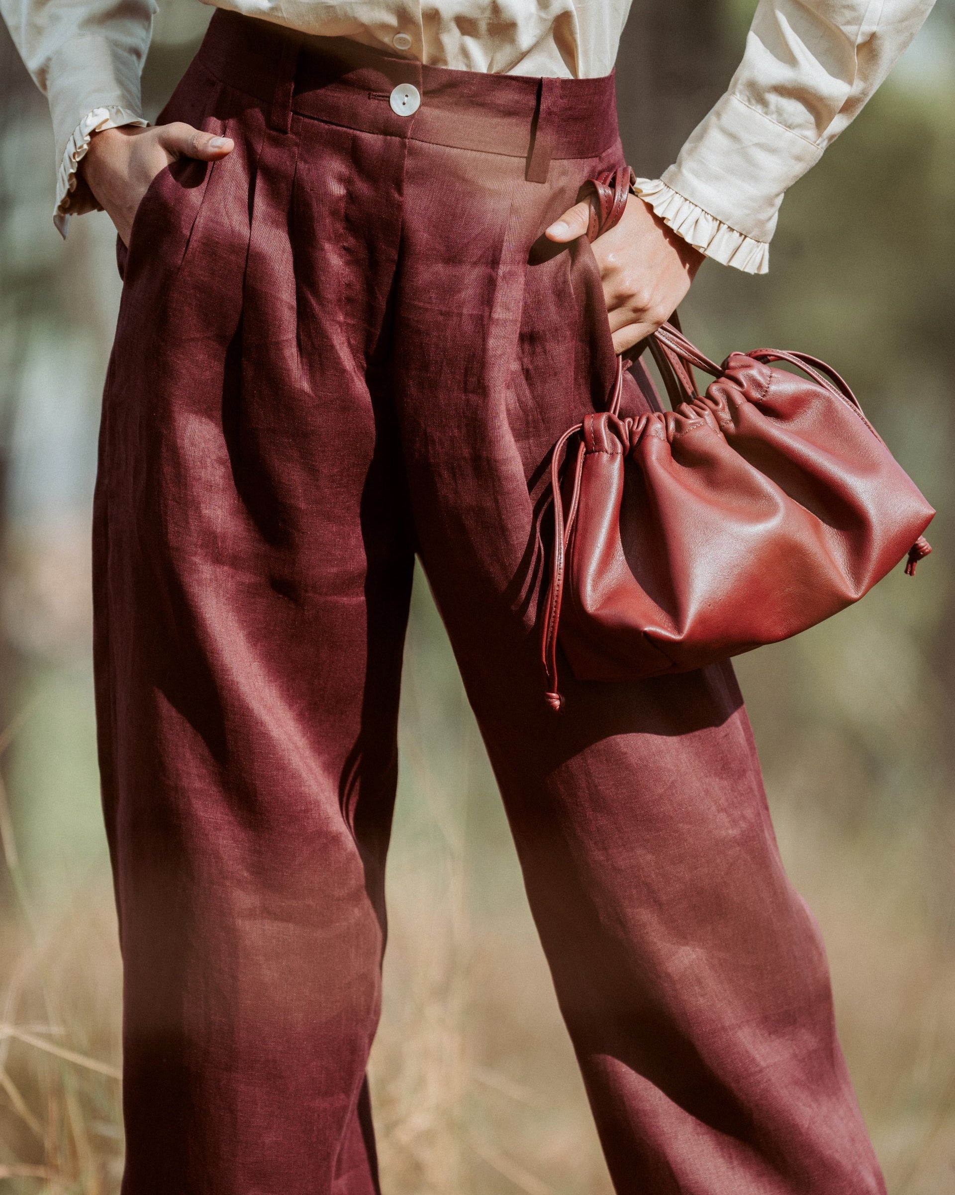Astha Pants Wine Linen