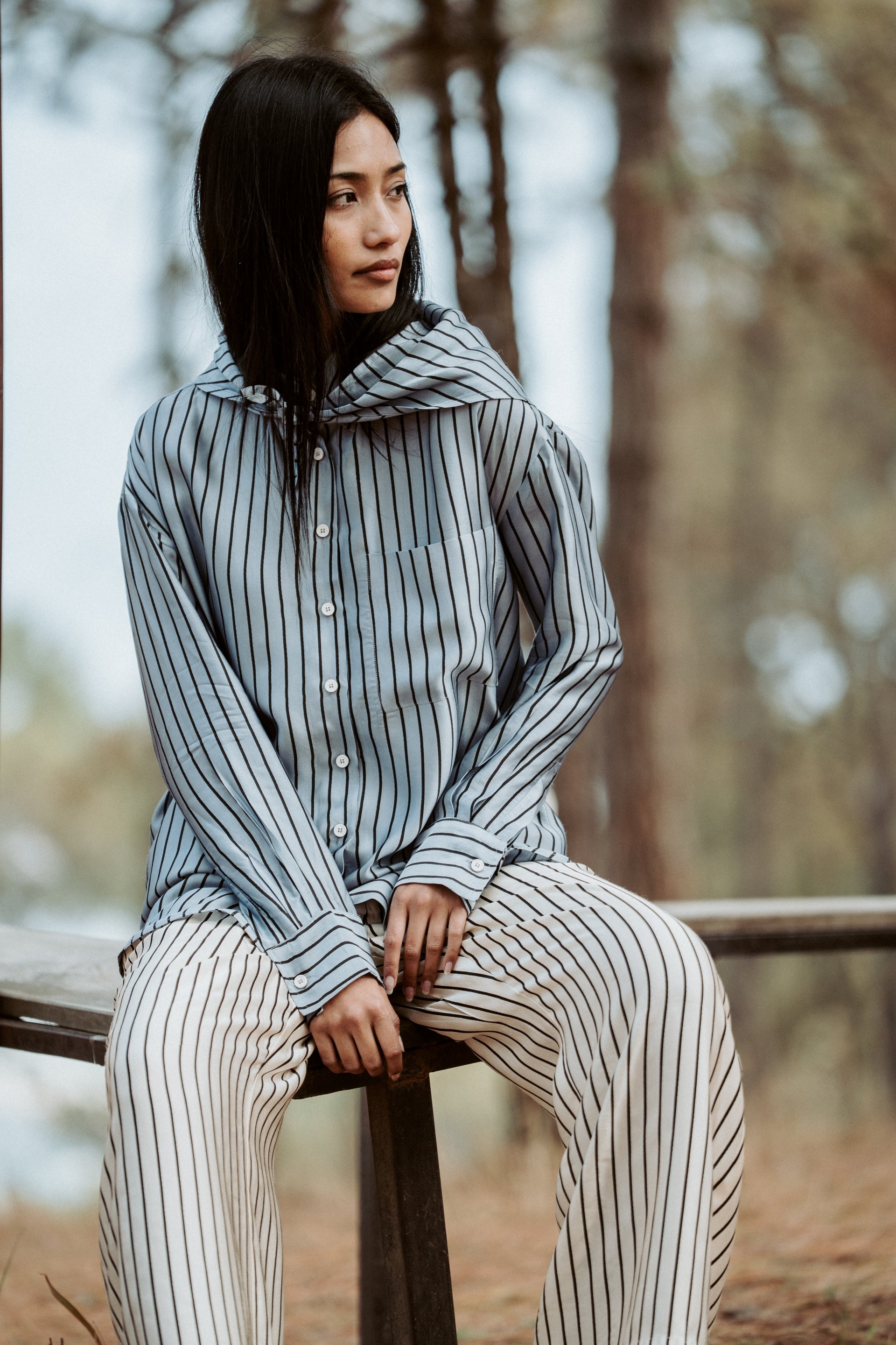 Raja Shirt Berry Cream Silk