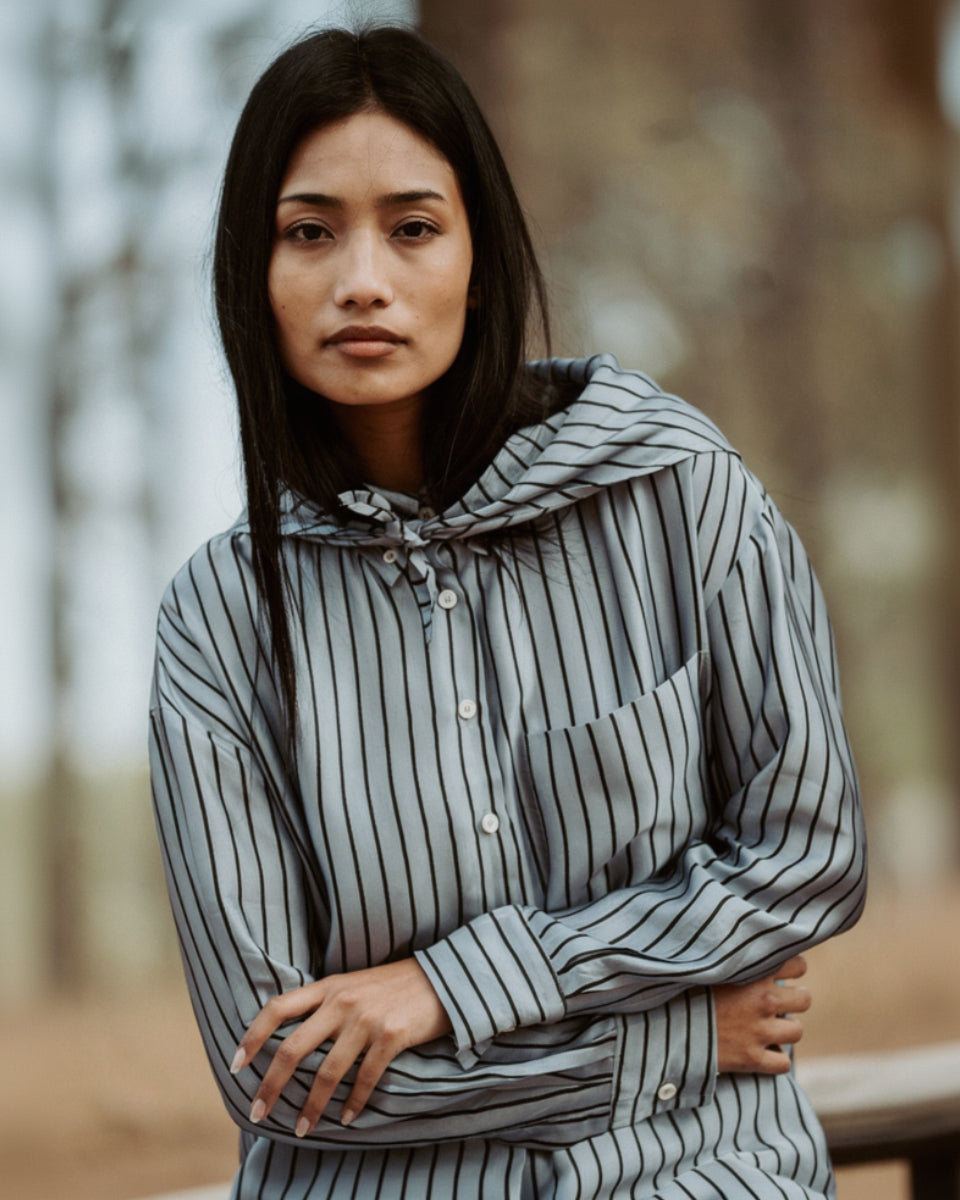 Raja Shirt Berry Cream Silk