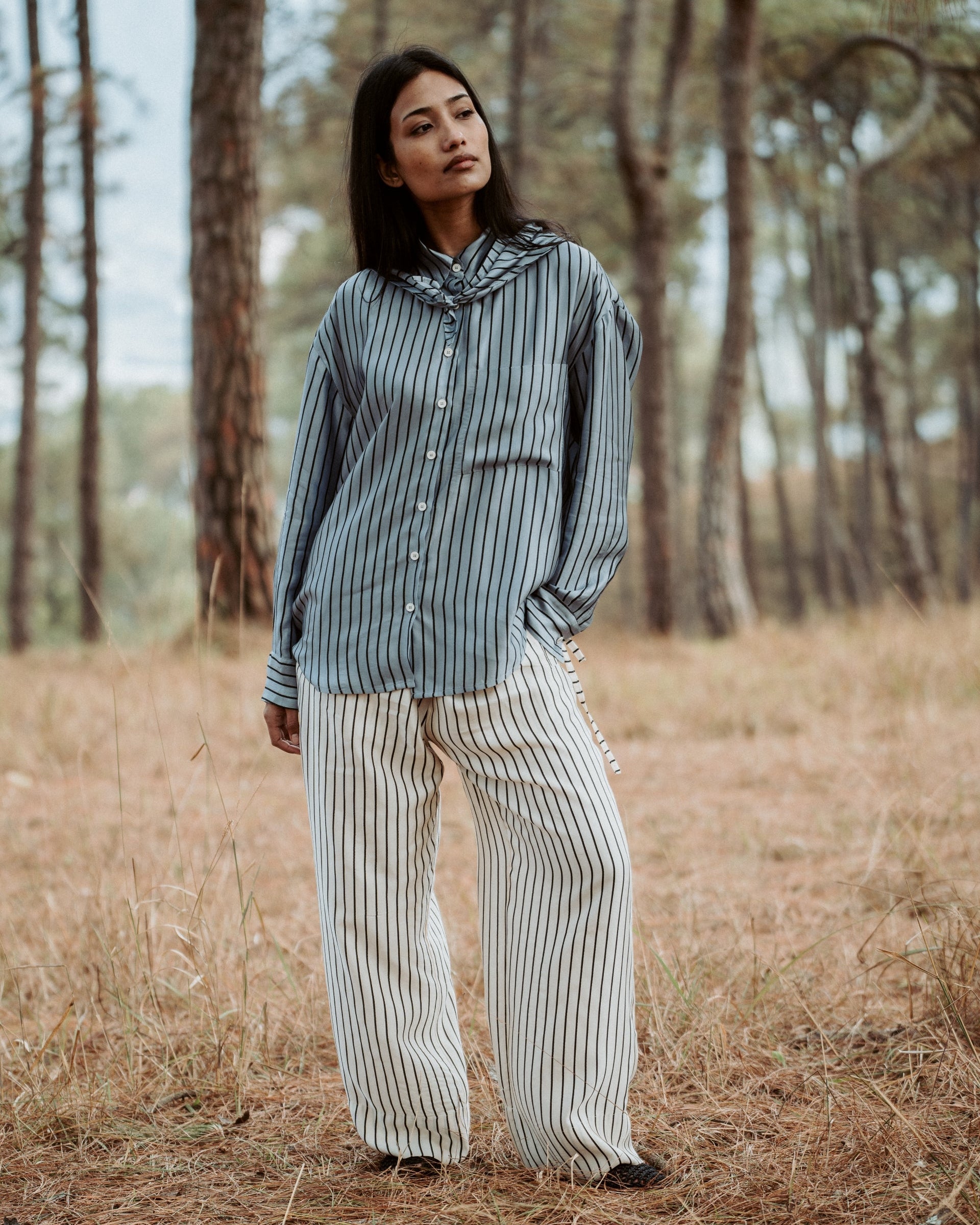 Khin Pants Vanilla Cream Silk Linen