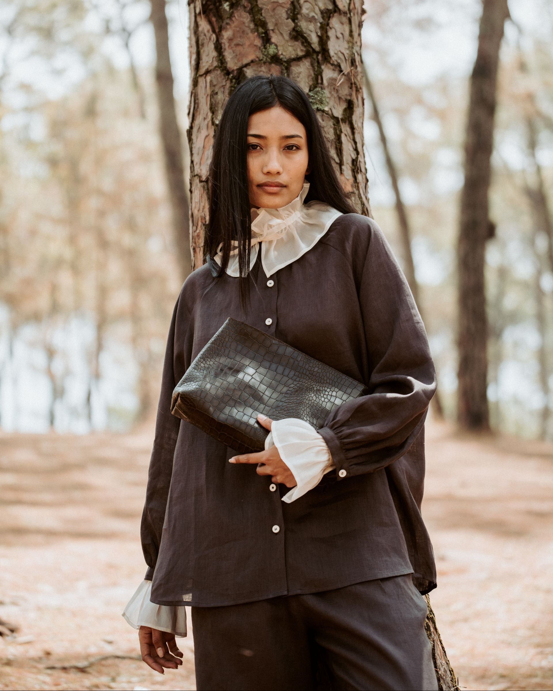 Harukaze Clutch Croc Moss