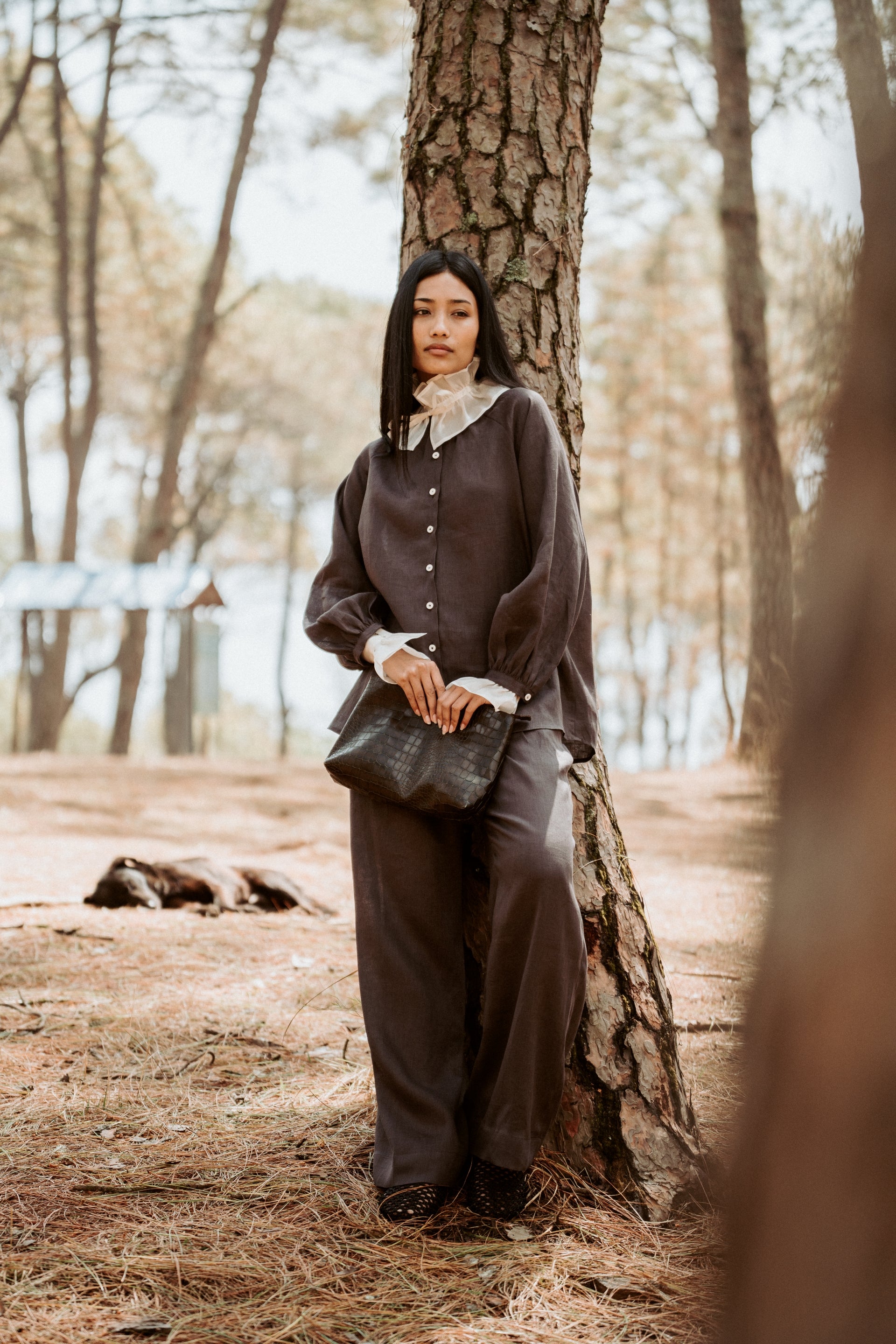 Astha Pants Bark Linen