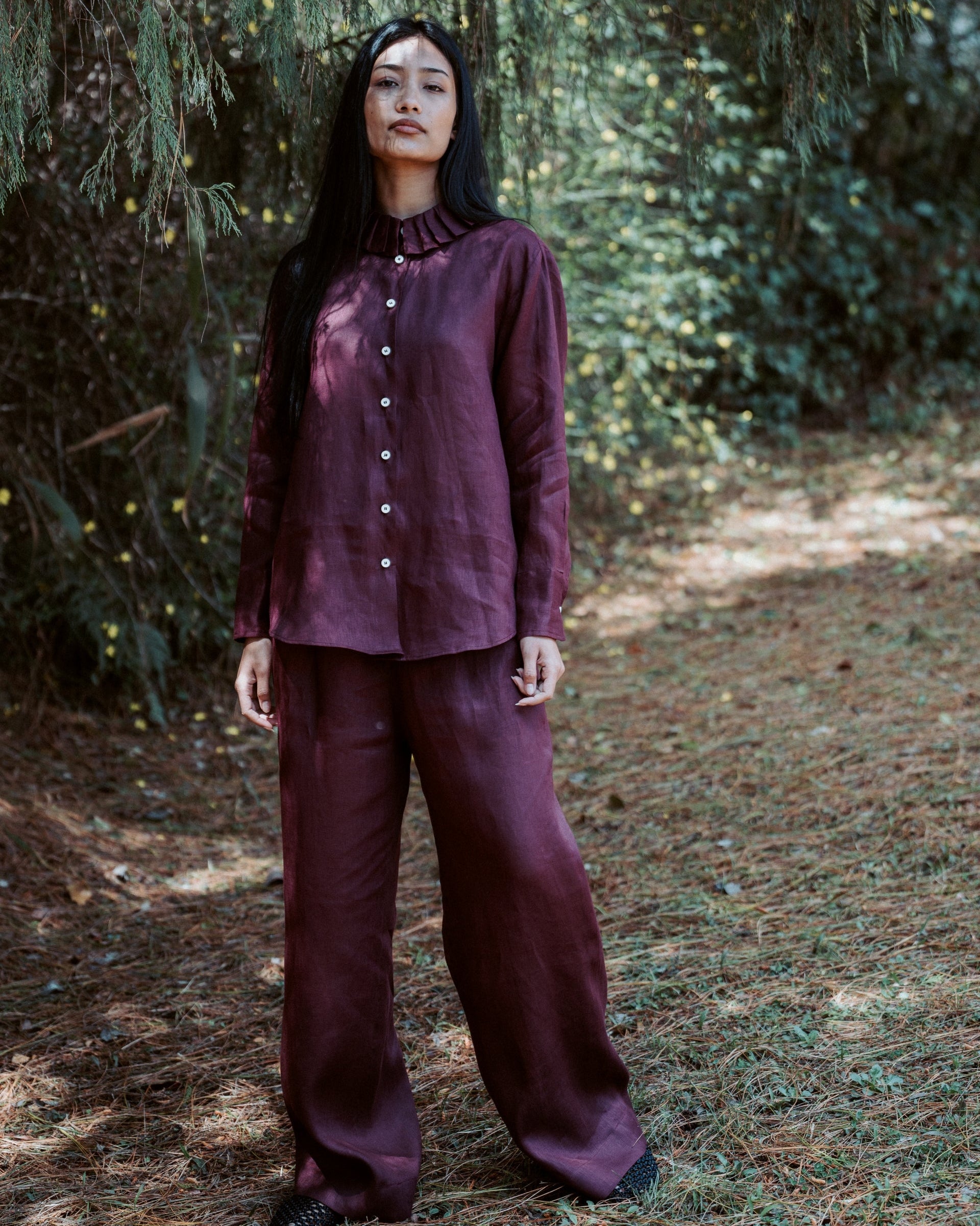 Astha Pants Wine Linen