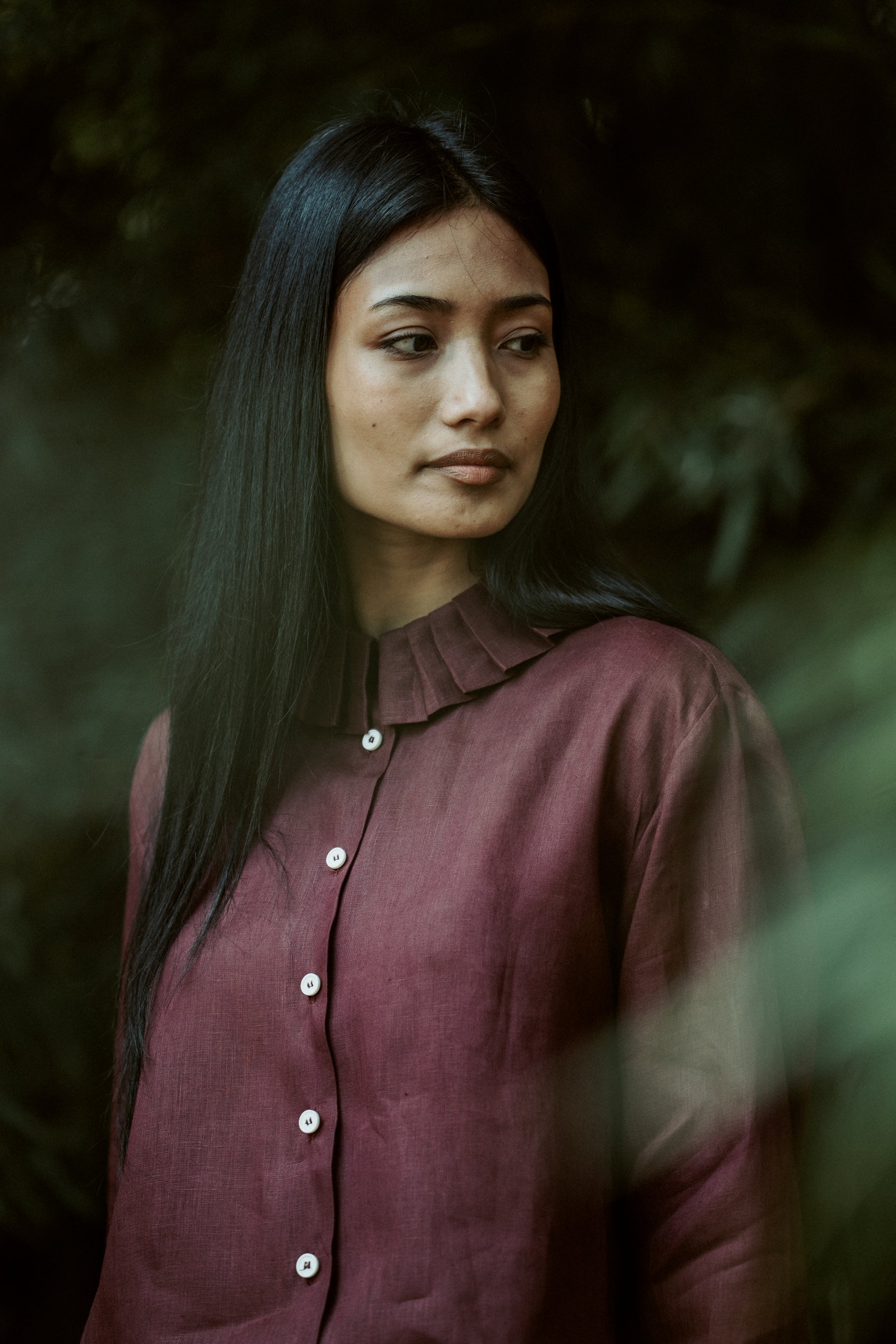 Sthira Shirt Wine Linen