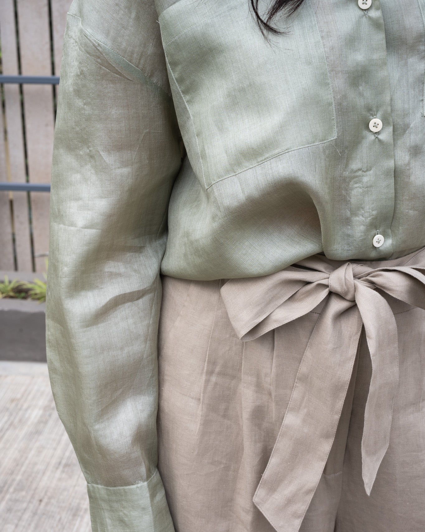Louise Shirt Sage Silk