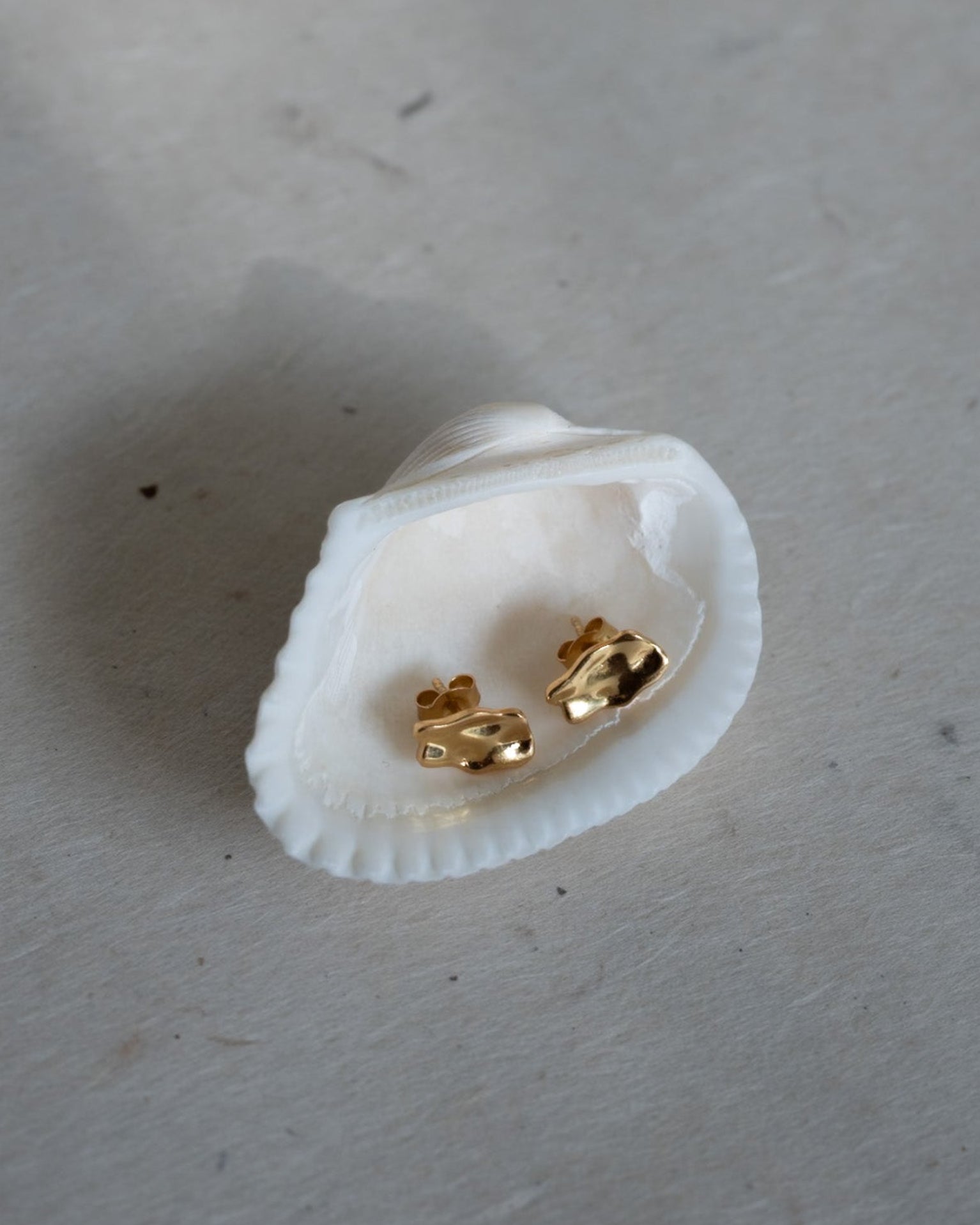 Organic Stud Silver Earring