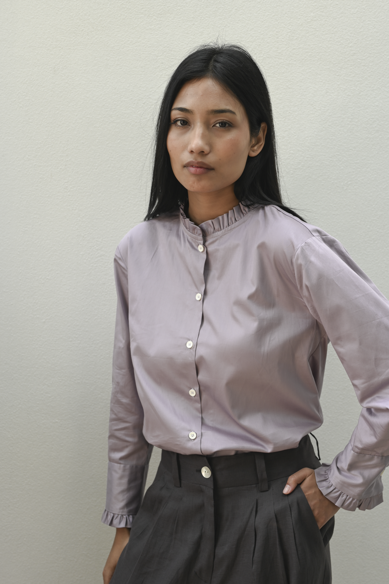 Maya Shirt Mauve Giza Cotton