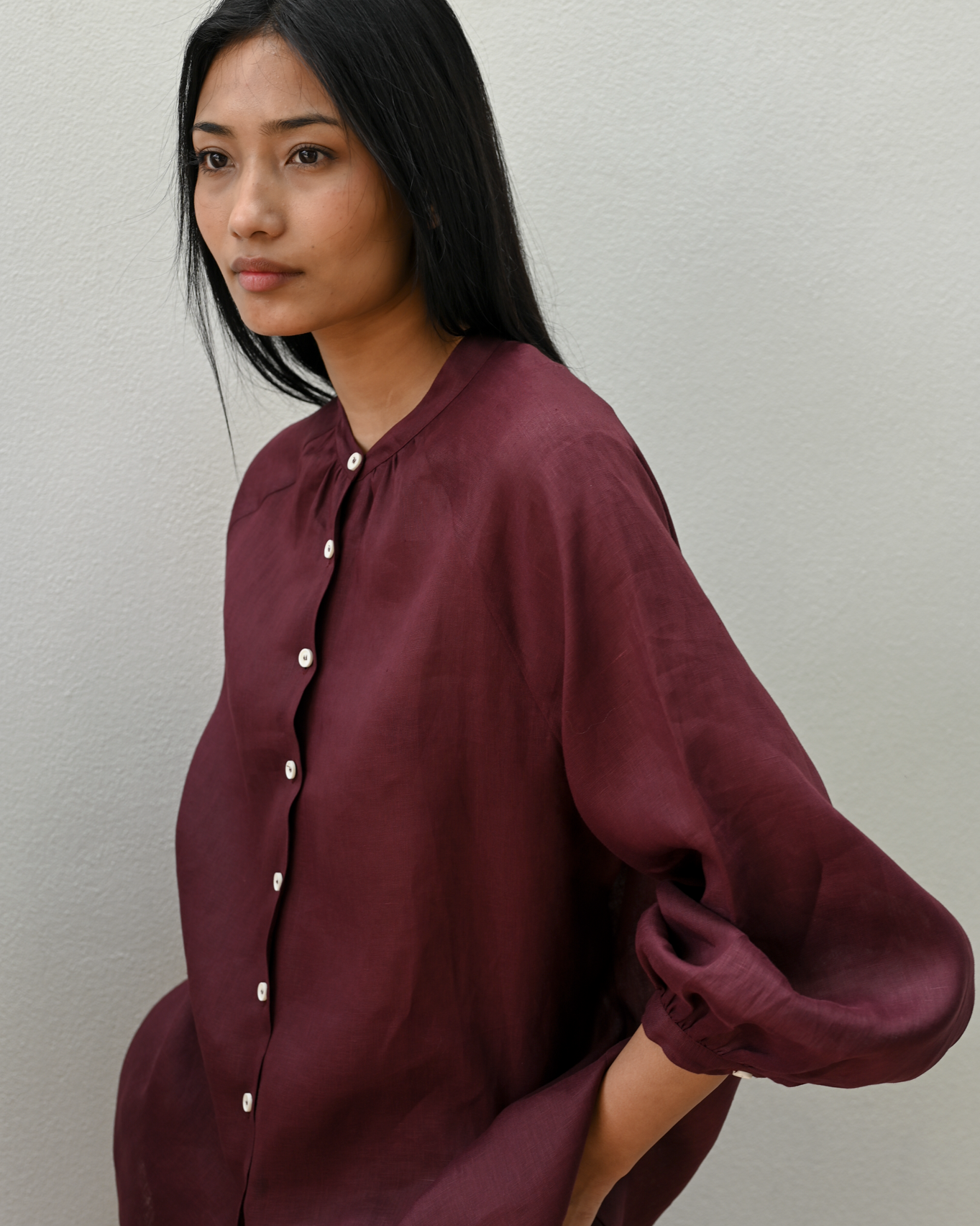 Vayu Shirt Wine Linen