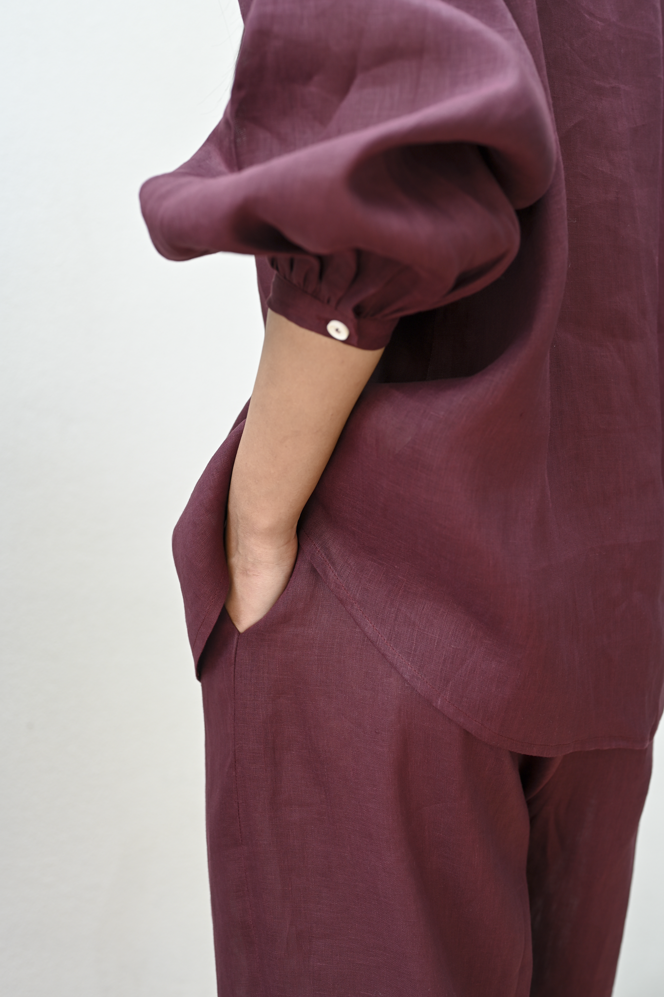Vayu Shirt Wine Linen