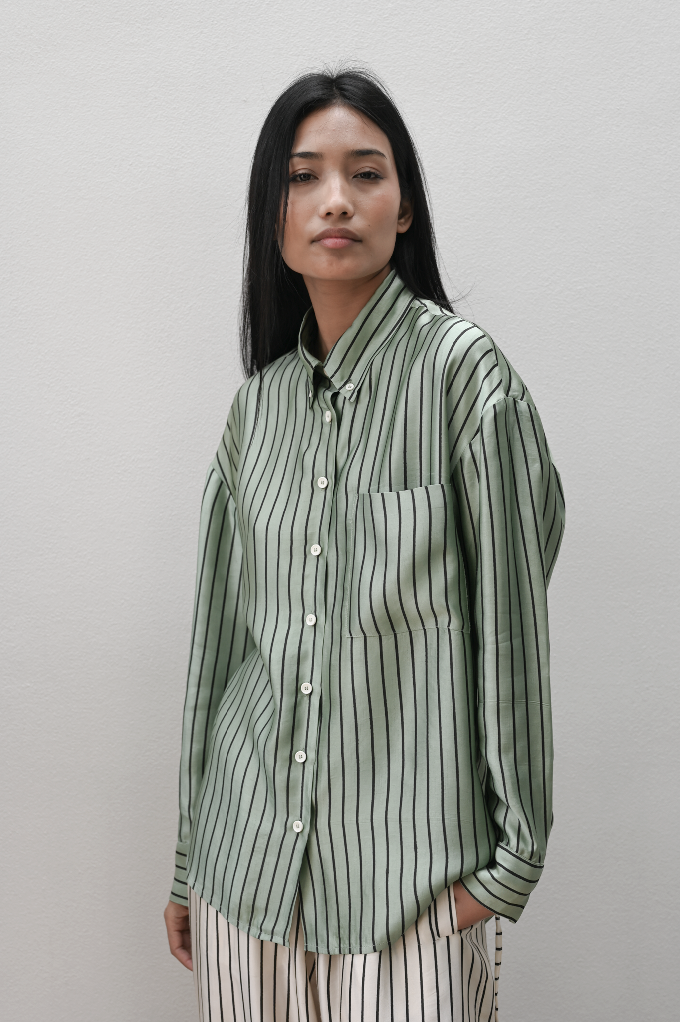 Raja Shirt Pistachio Silk