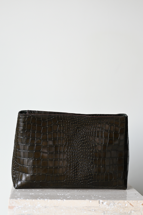 Harukaze Clutch Croc Moss