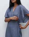 Wrap Dress Gingham Linen