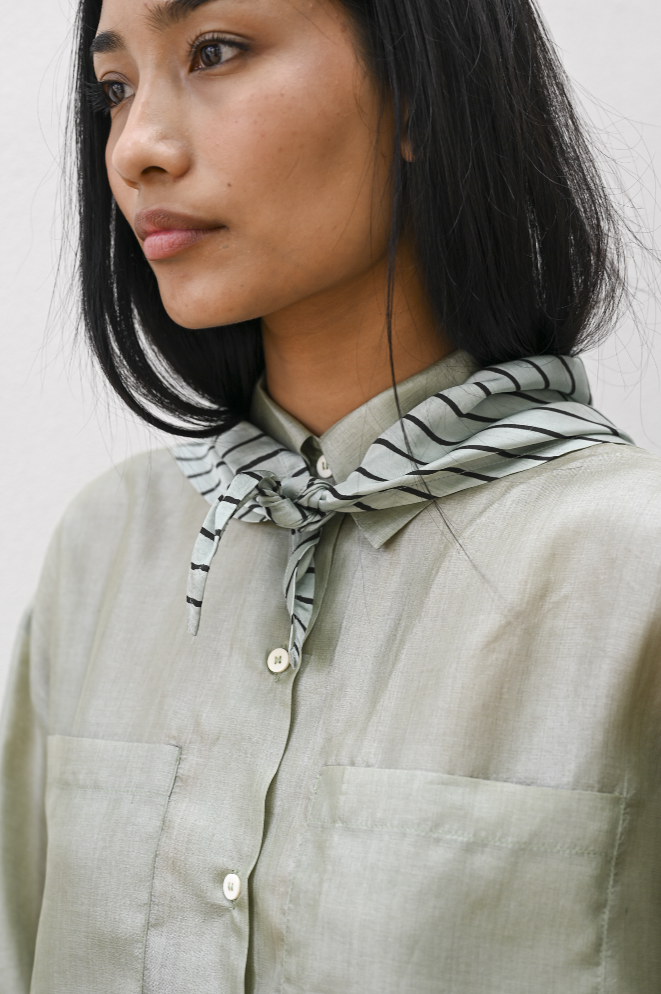 Louise Shirt Sage Silk