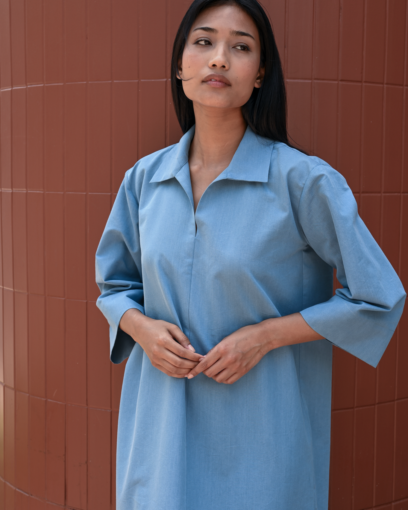 Lalitya Dress Sky Cotton Denim