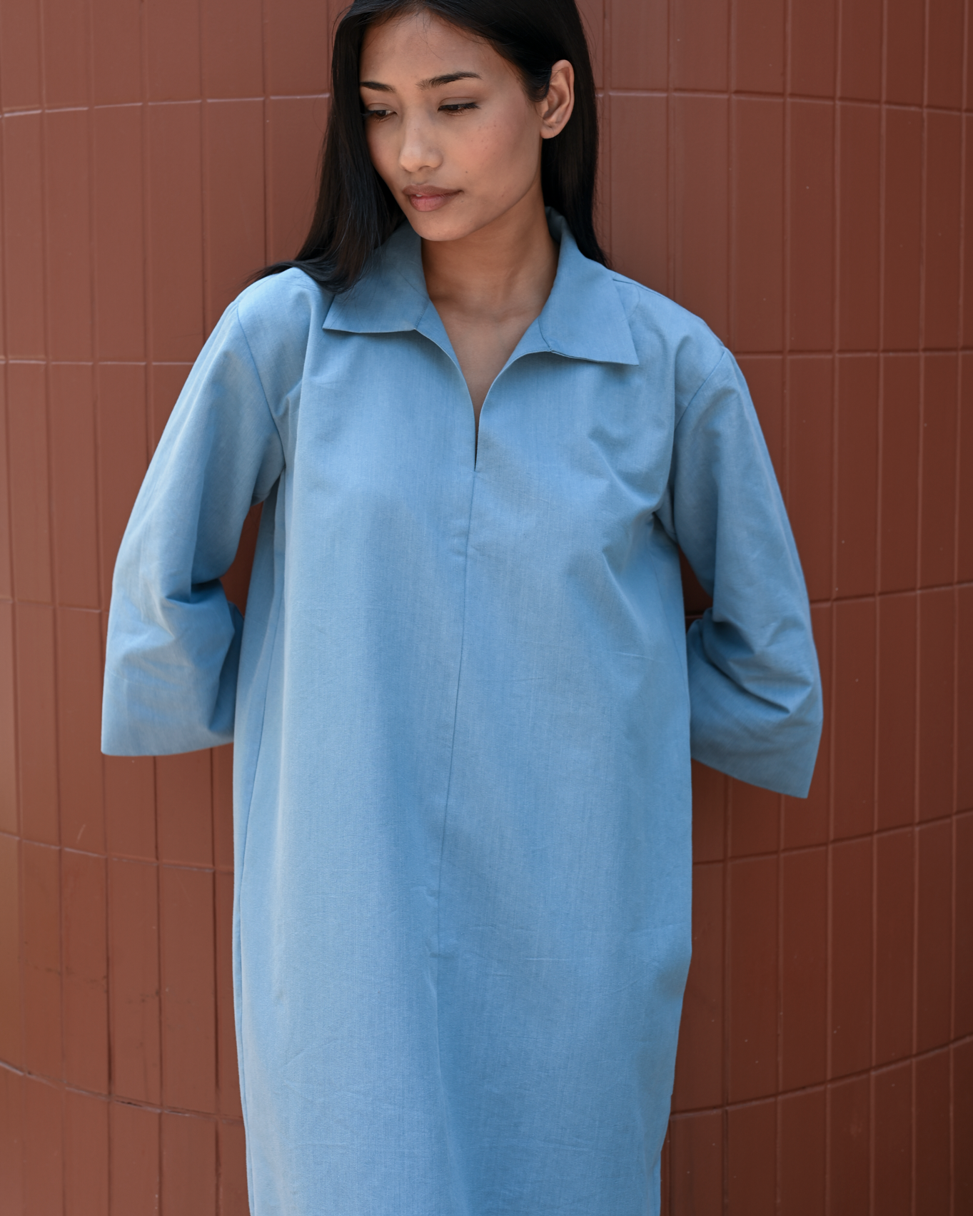 Lalitya Dress Sky Cotton Denim
