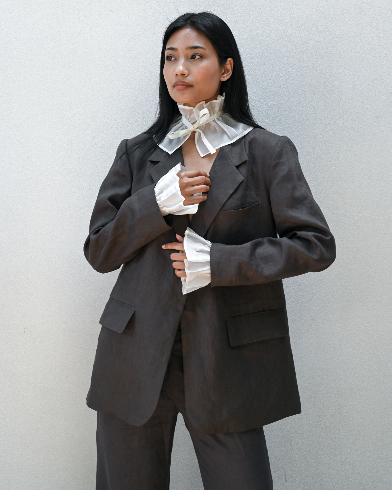 Akansha Oversized Blazer Bark Linen