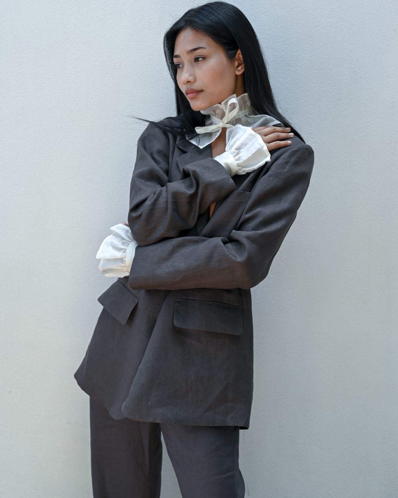 Akansha Oversized Blazer Bark Linen