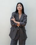 Akansha Oversized Blazer Bark Linen