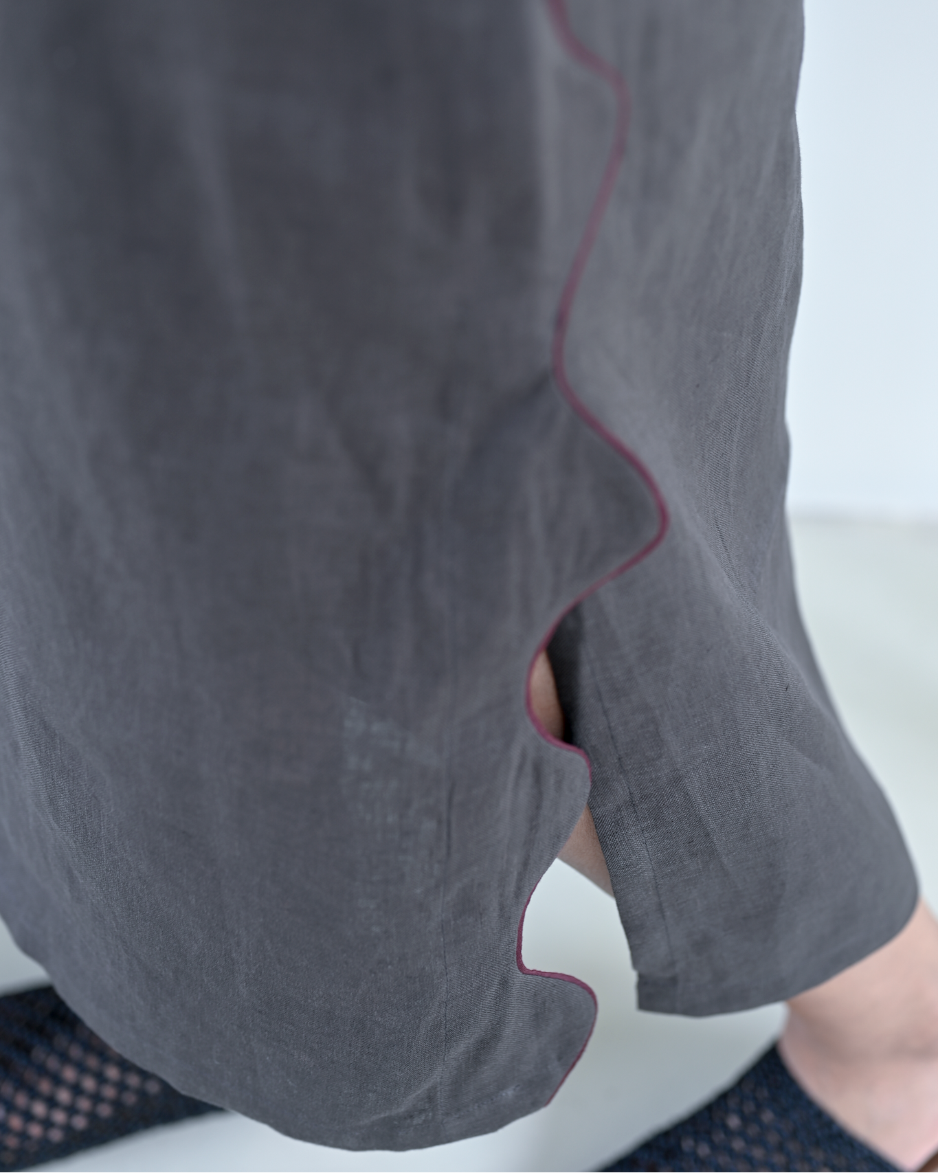 Skalop Dress Bark Linen