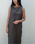 Skalop Dress Bark Linen