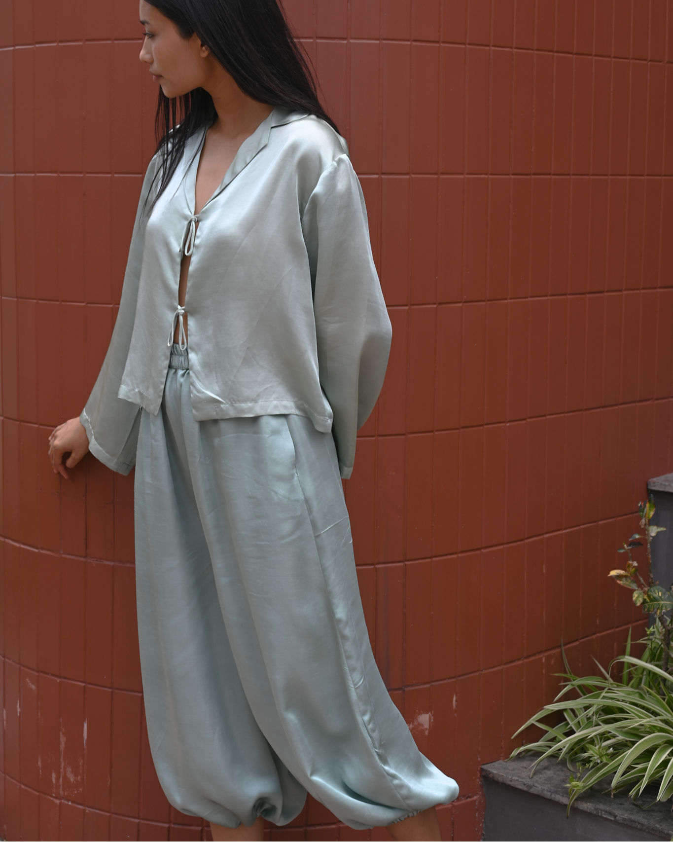 Balloon Pants Silk Linen