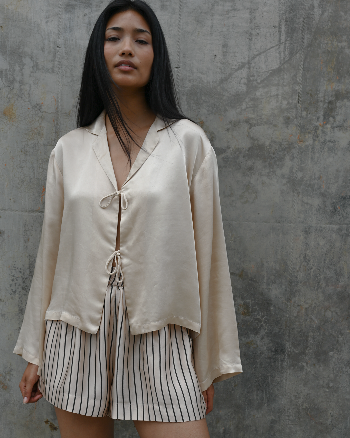 Khin Shorts Vanilla Cream Silk Linen