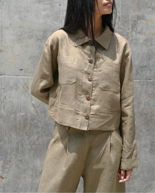 Barrel Pant Earth Linen
