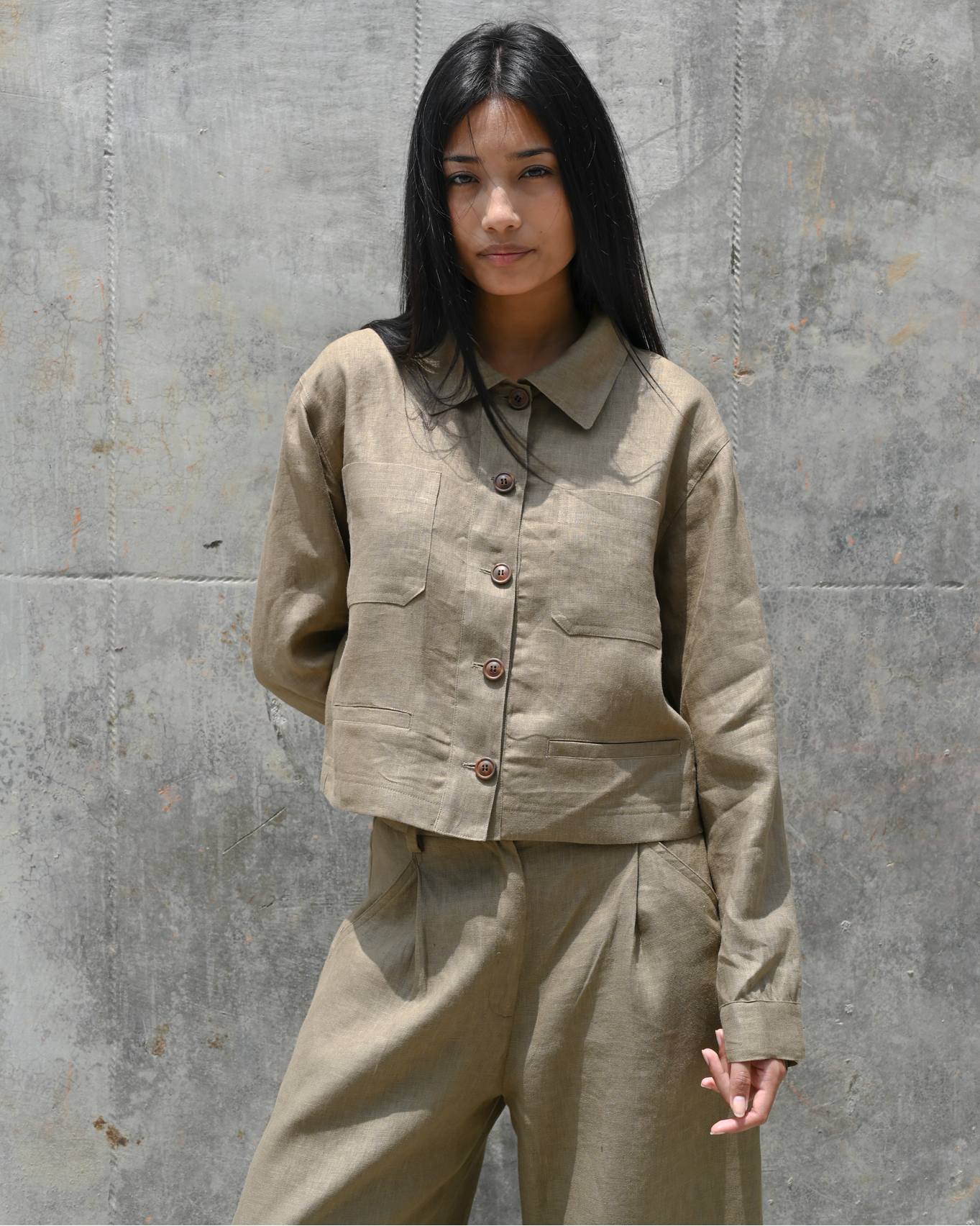 Barrel Pant Earth Linen