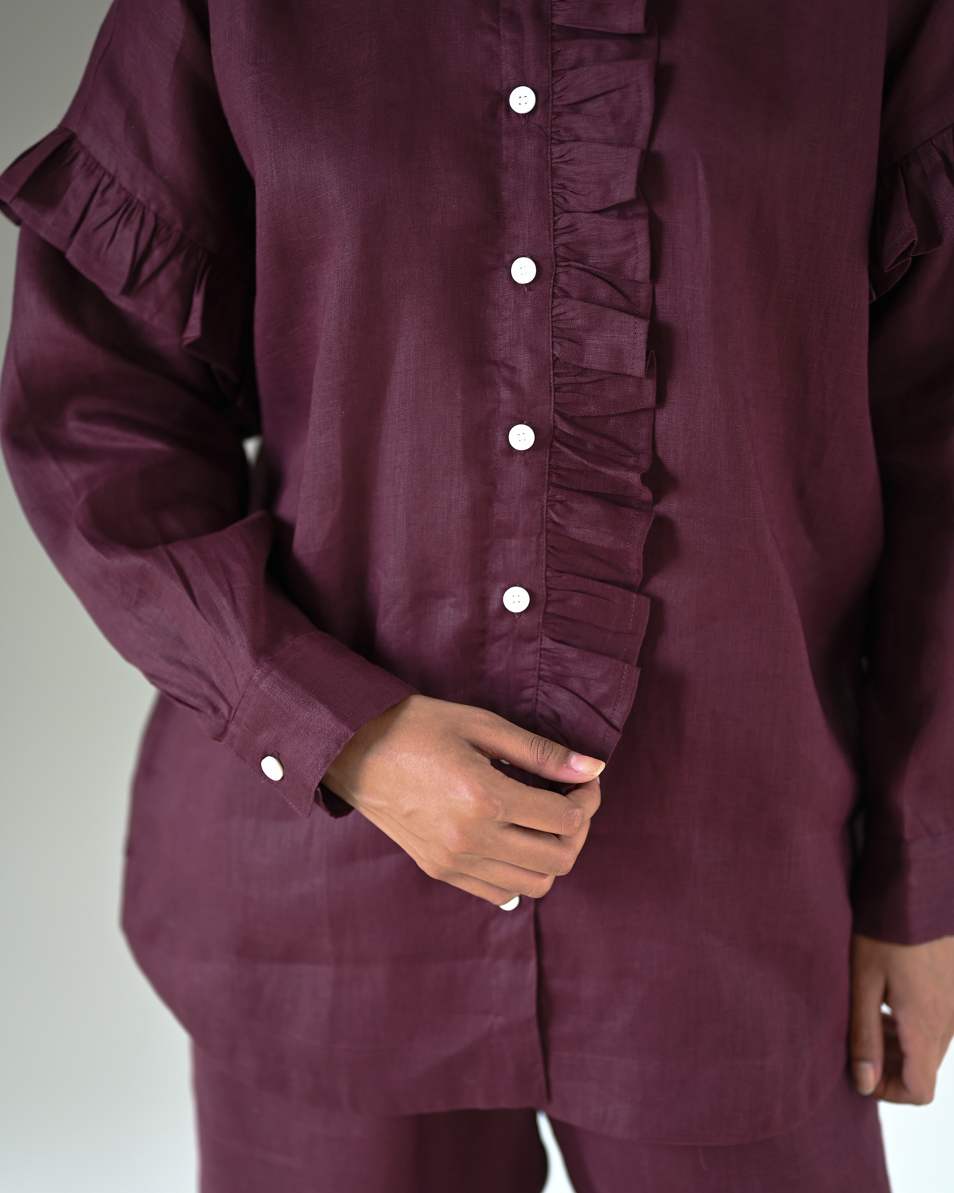 Lahara Shirt Wine Linen