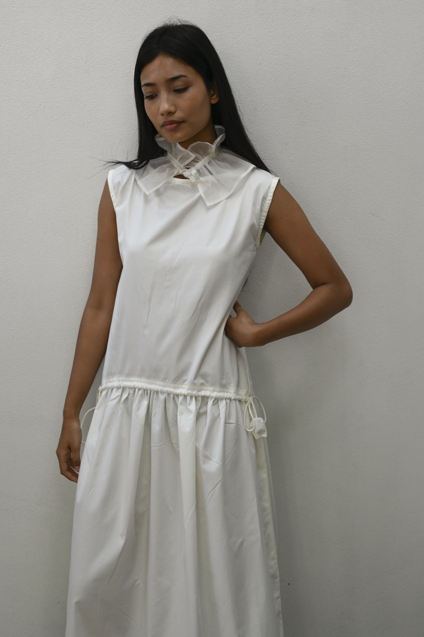 Tulip Dress Milk Giza Cotton