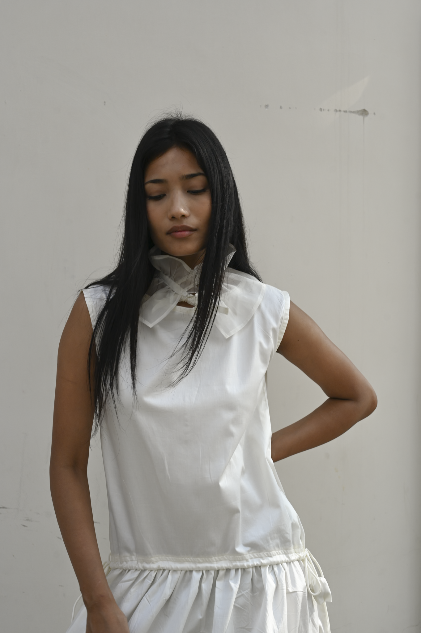 Tulip Dress Milk Giza Cotton