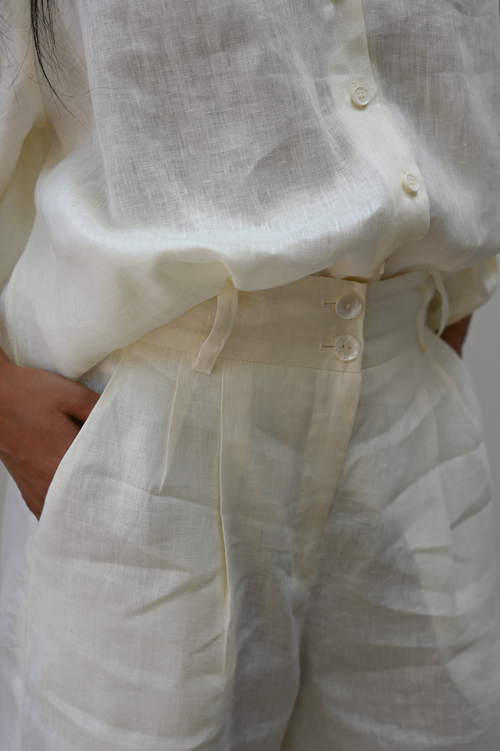 Culotte Pants Milk Linen