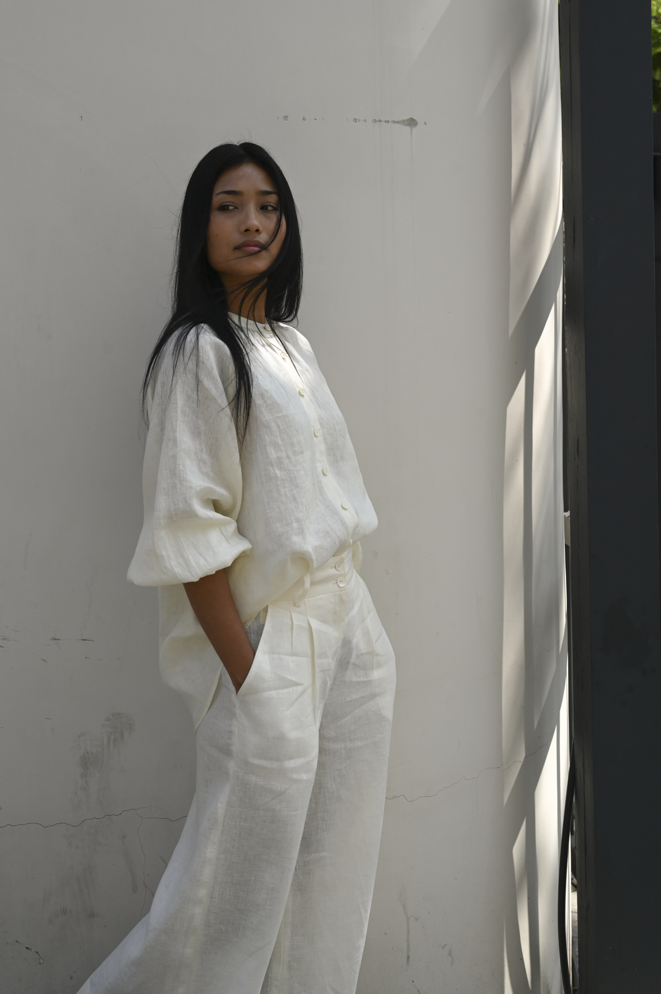 Culotte Pants Milk Linen