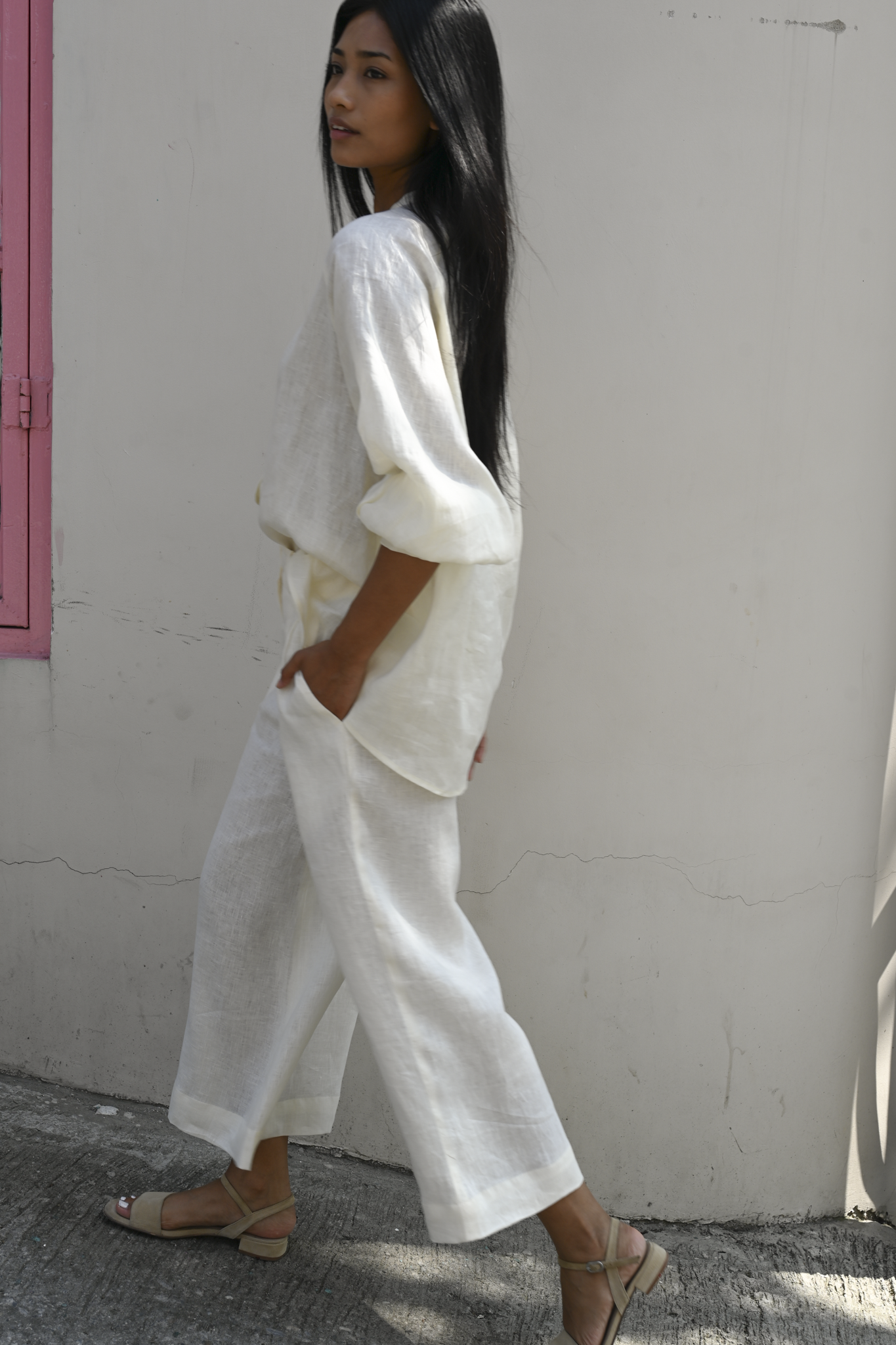 Culotte Pants Milk Linen