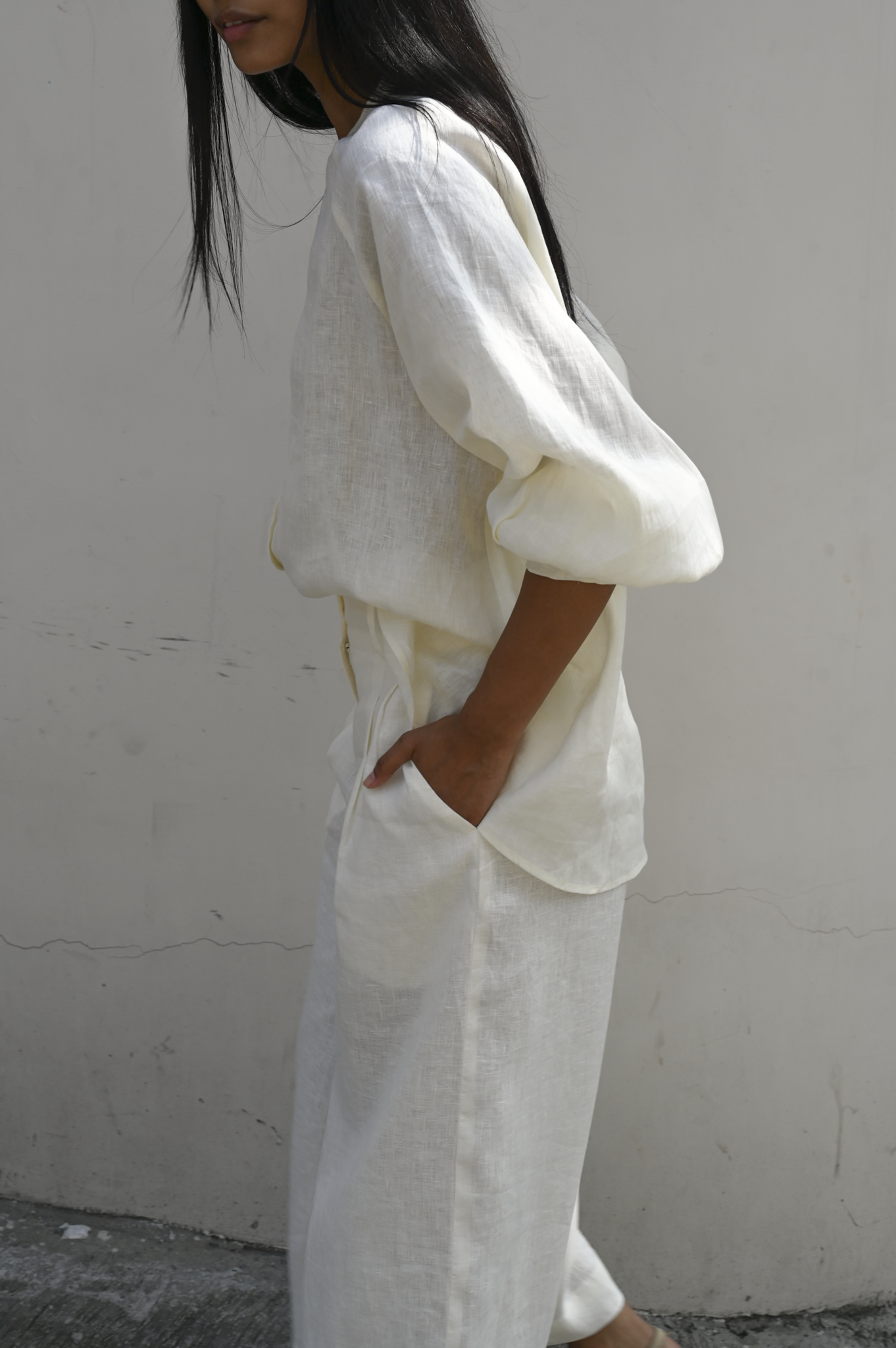 Culotte Pants Milk Linen