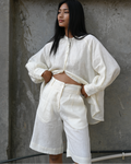 Bermuda Shorts Milk Linen
