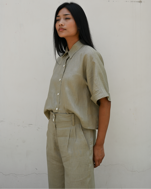 Barkha Shirt Frost Green Linen