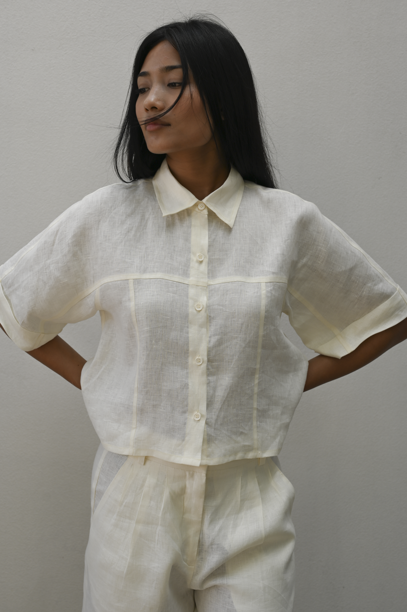 Barkha Shirt Milk Linen